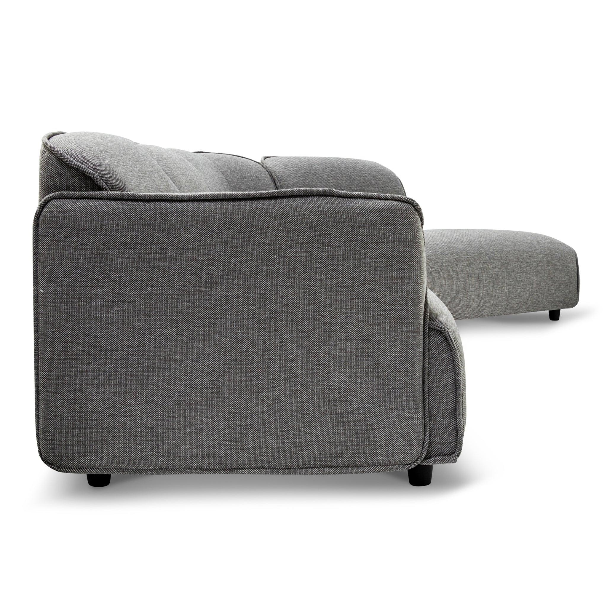 CLC6967-KSO Left Return Modular Fabric Corner Sofa - Graphite Grey - Furniture Castle