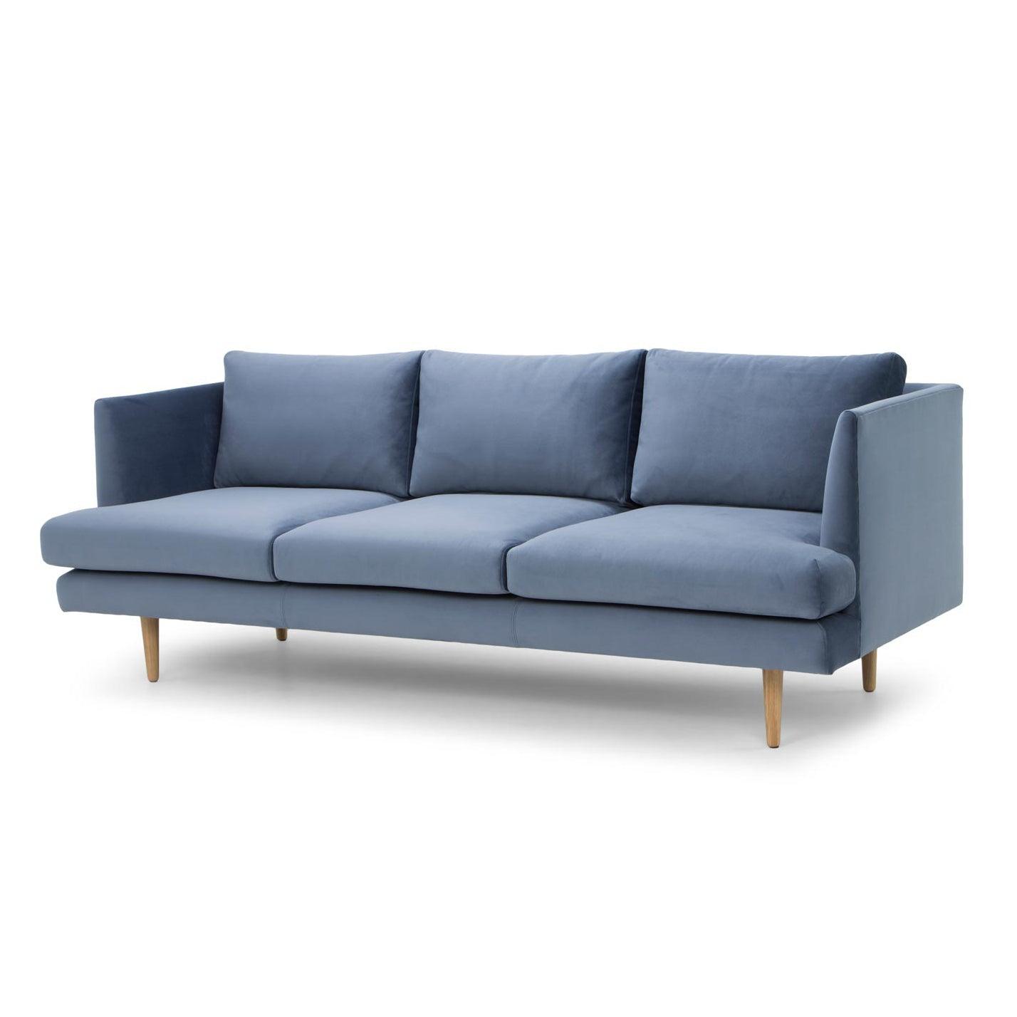 CLC761 3 Seater Fabric Sofa - Dust Blue - Furniture Castle