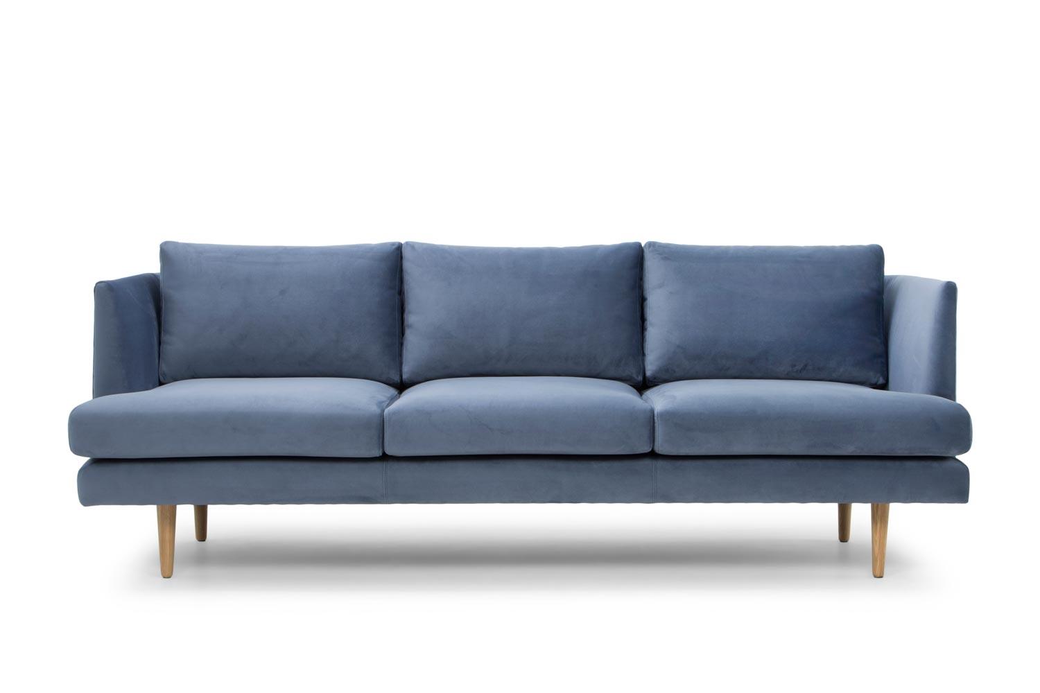 CLC761 3 Seater Fabric Sofa - Dust Blue - Furniture Castle