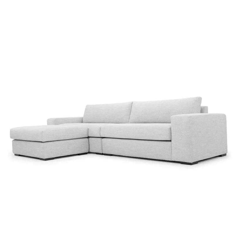 CLC802 3 Seater Sofa With Chaise - Light Texture Grey - Furniture Castle