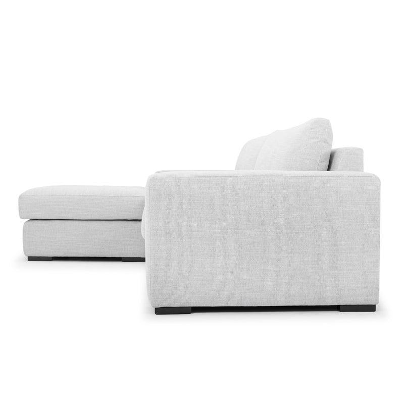 CLC802 3 Seater Sofa With Chaise - Light Texture Grey - Furniture Castle
