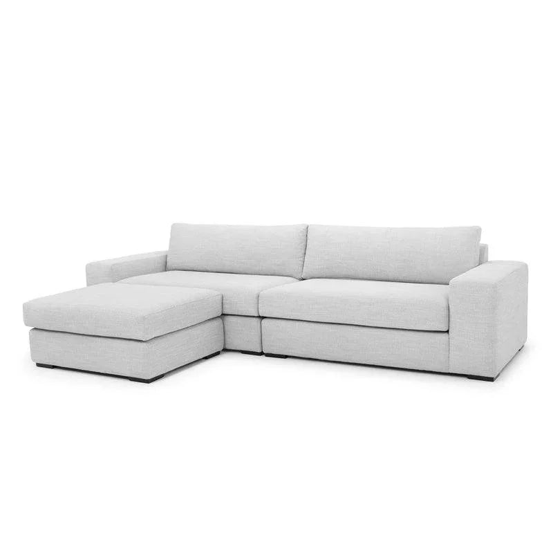 CLC802 3 Seater Sofa With Chaise - Light Texture Grey - Furniture Castle