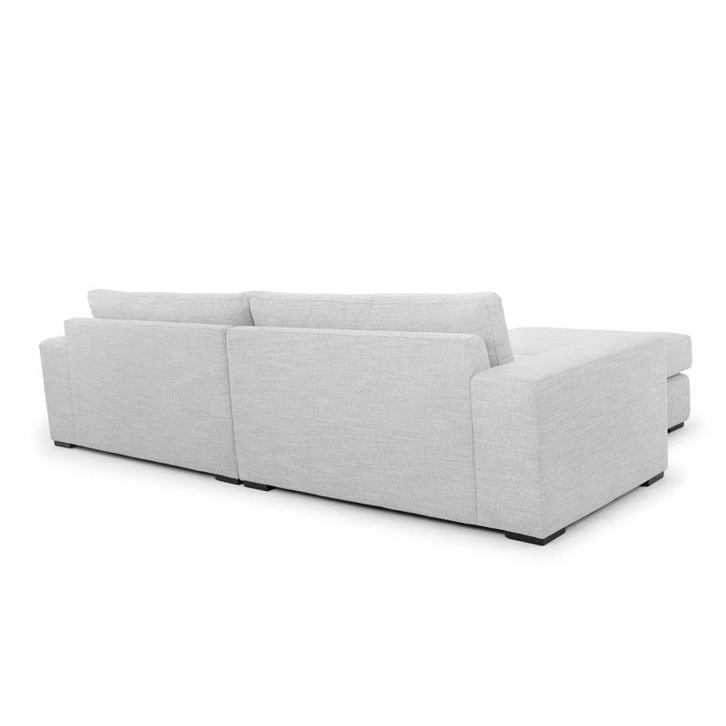 CLC802 3 Seater Sofa With Chaise - Light Texture Grey - Furniture Castle
