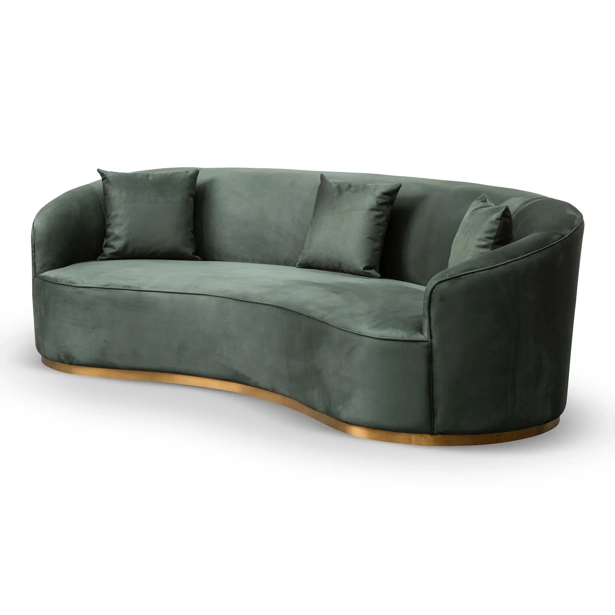 CLC8057-FS 3 Seater Sofa - Dark Green Velvet - Furniture Castle