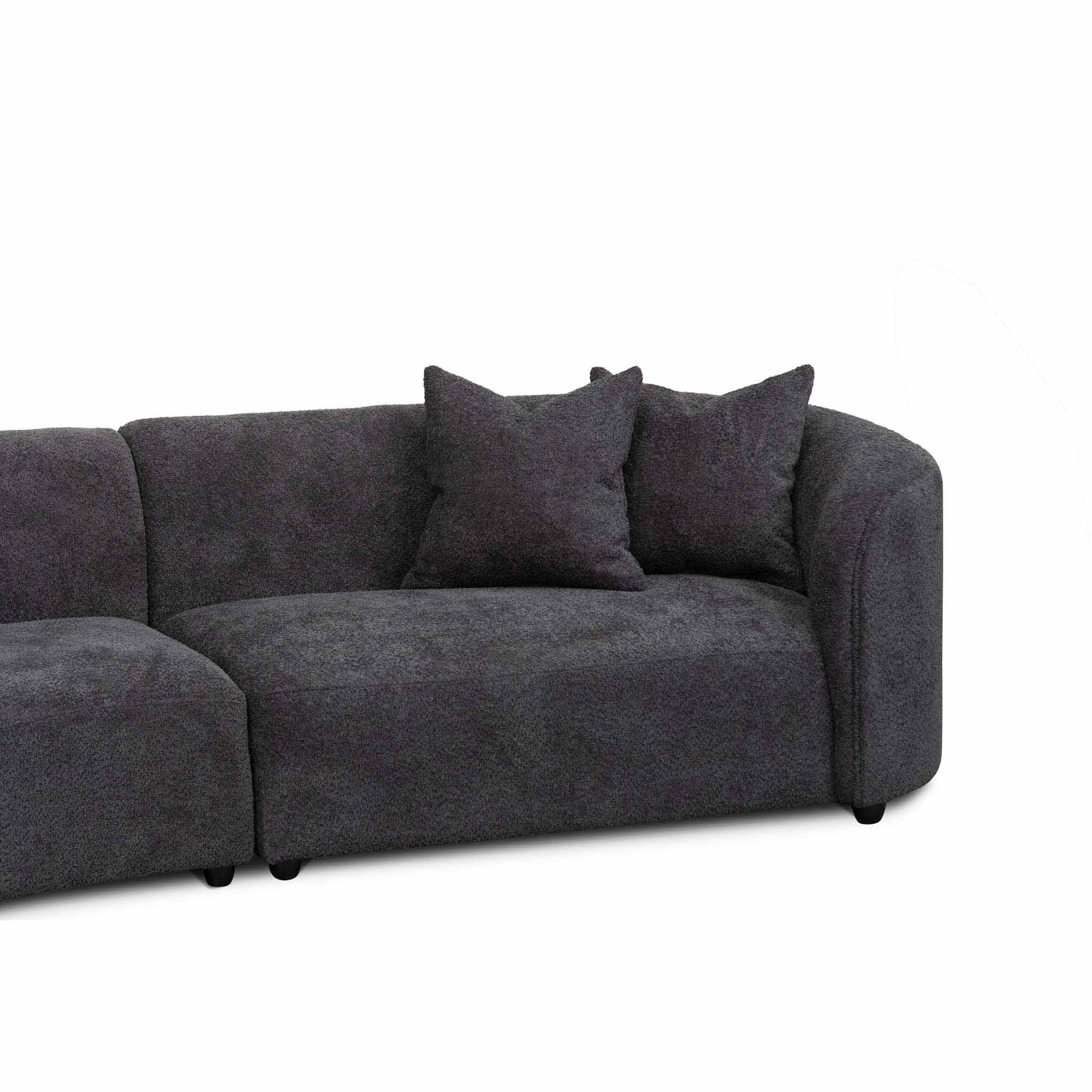 CLC8116-CA Left Chaise Sofa - Charcoal Fleece - Furniture Castle