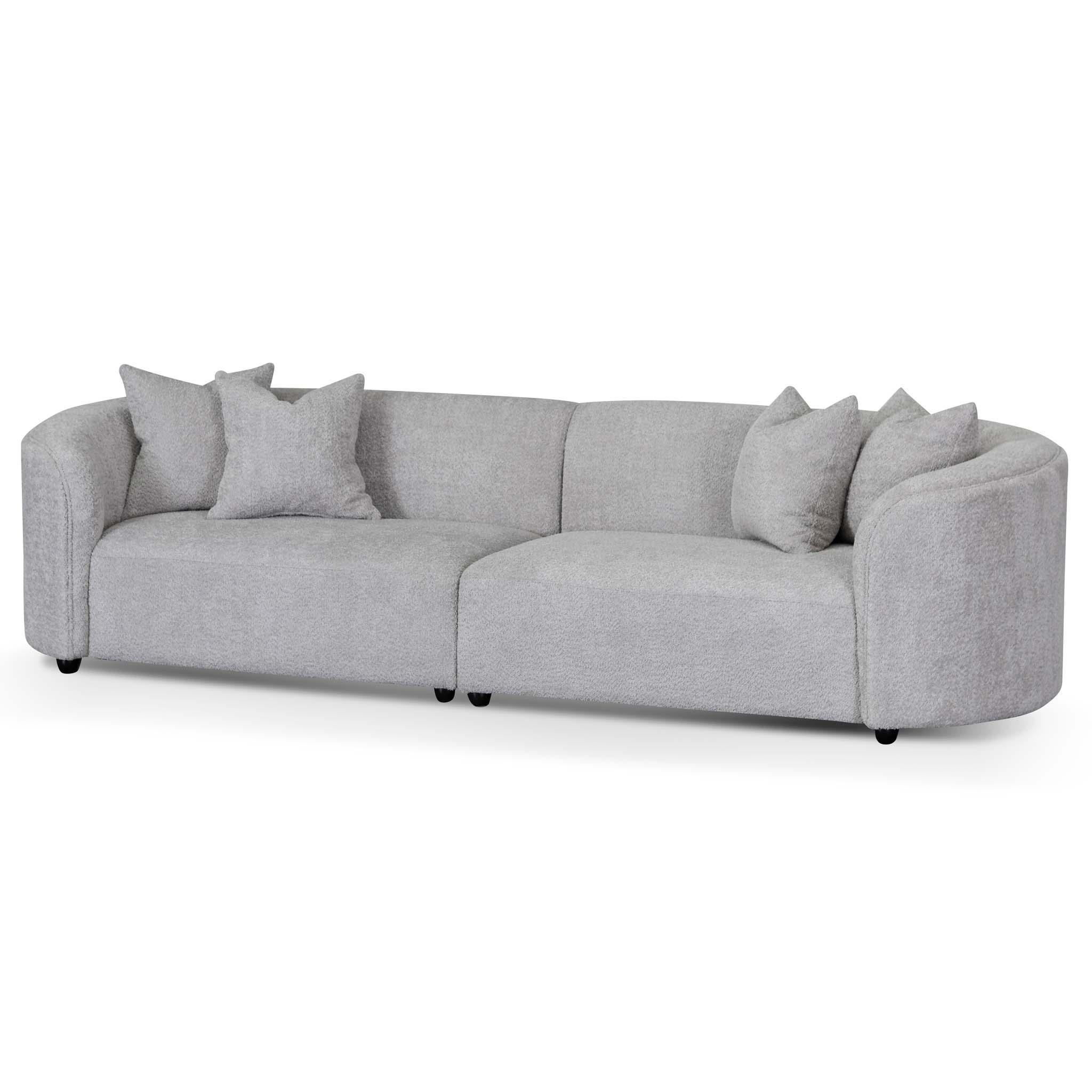 CLC8119-CA 4 Seater Sofa - Light Grey Fleece - Furniture Castle