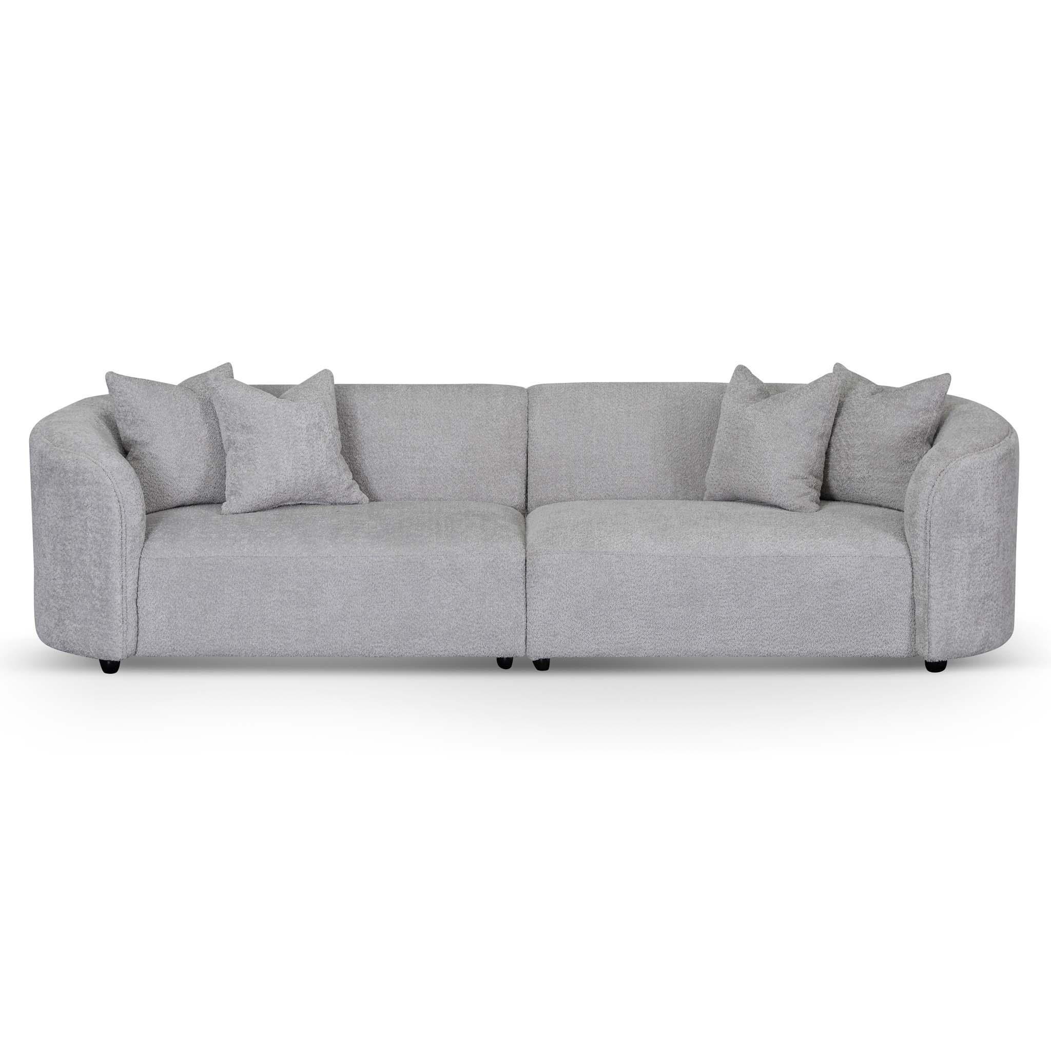 CLC8119-CA 4 Seater Sofa - Light Grey Fleece - Furniture Castle