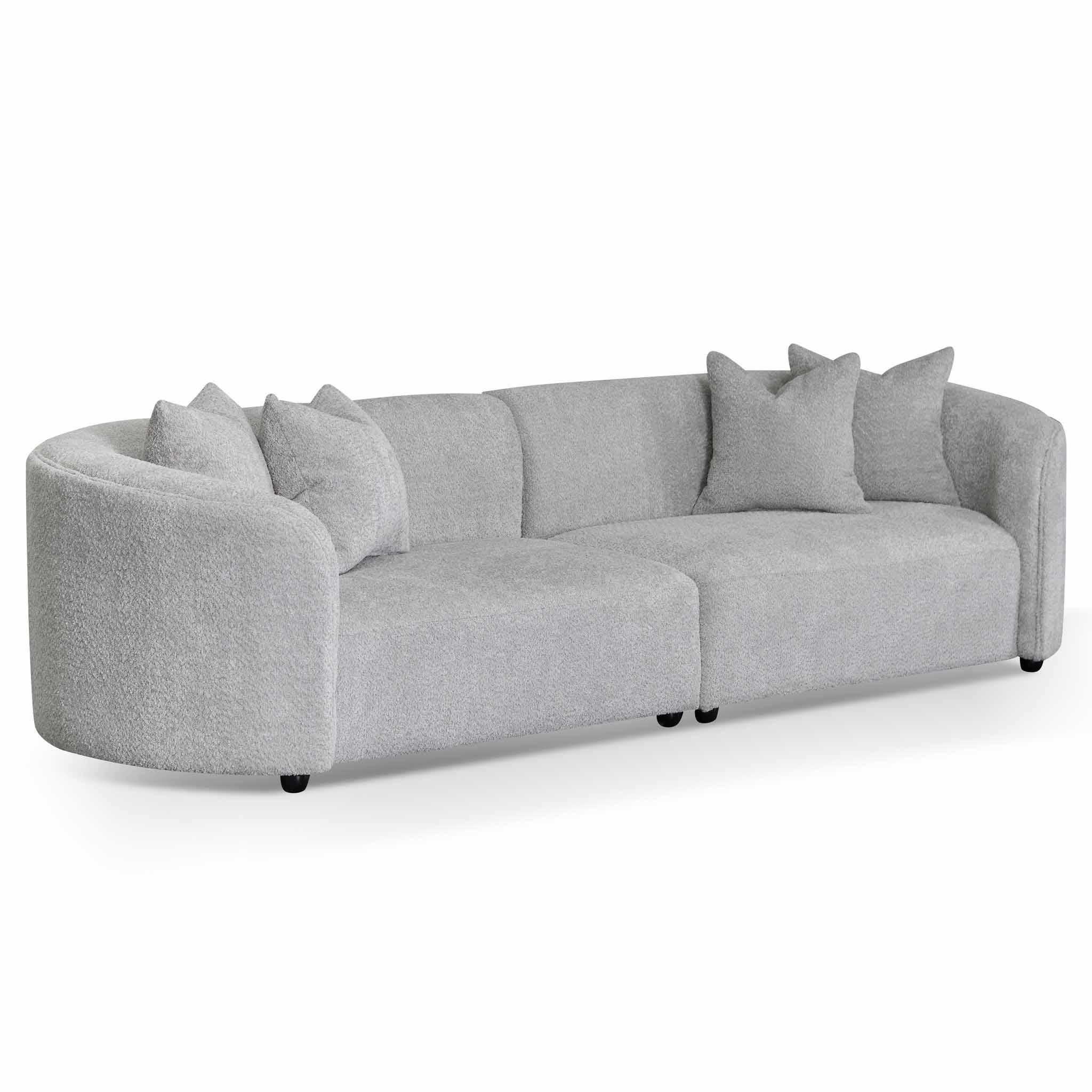 CLC8119-CA 4 Seater Sofa - Light Grey Fleece - Furniture Castle