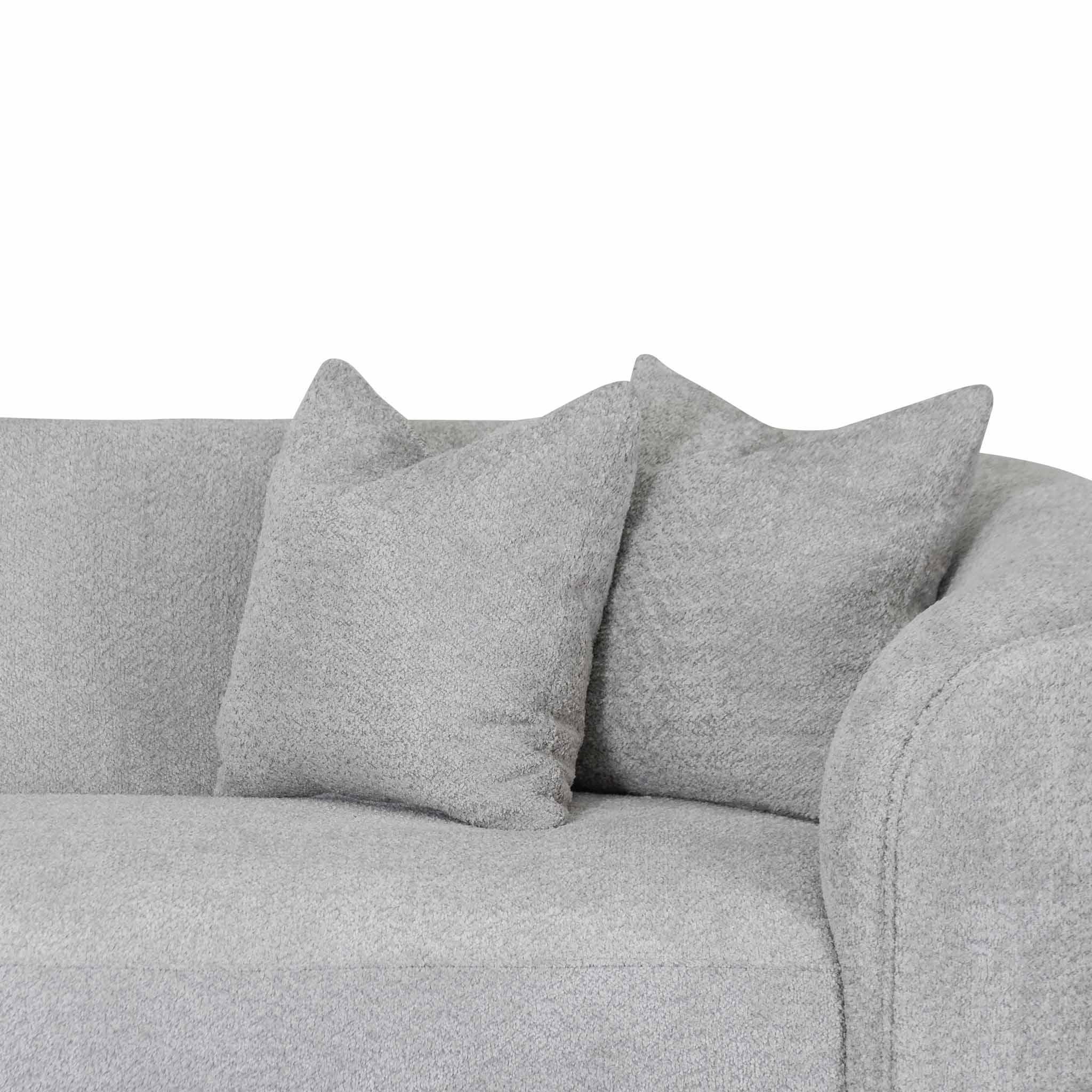 CLC8119-CA 4 Seater Sofa - Light Grey Fleece - Furniture Castle