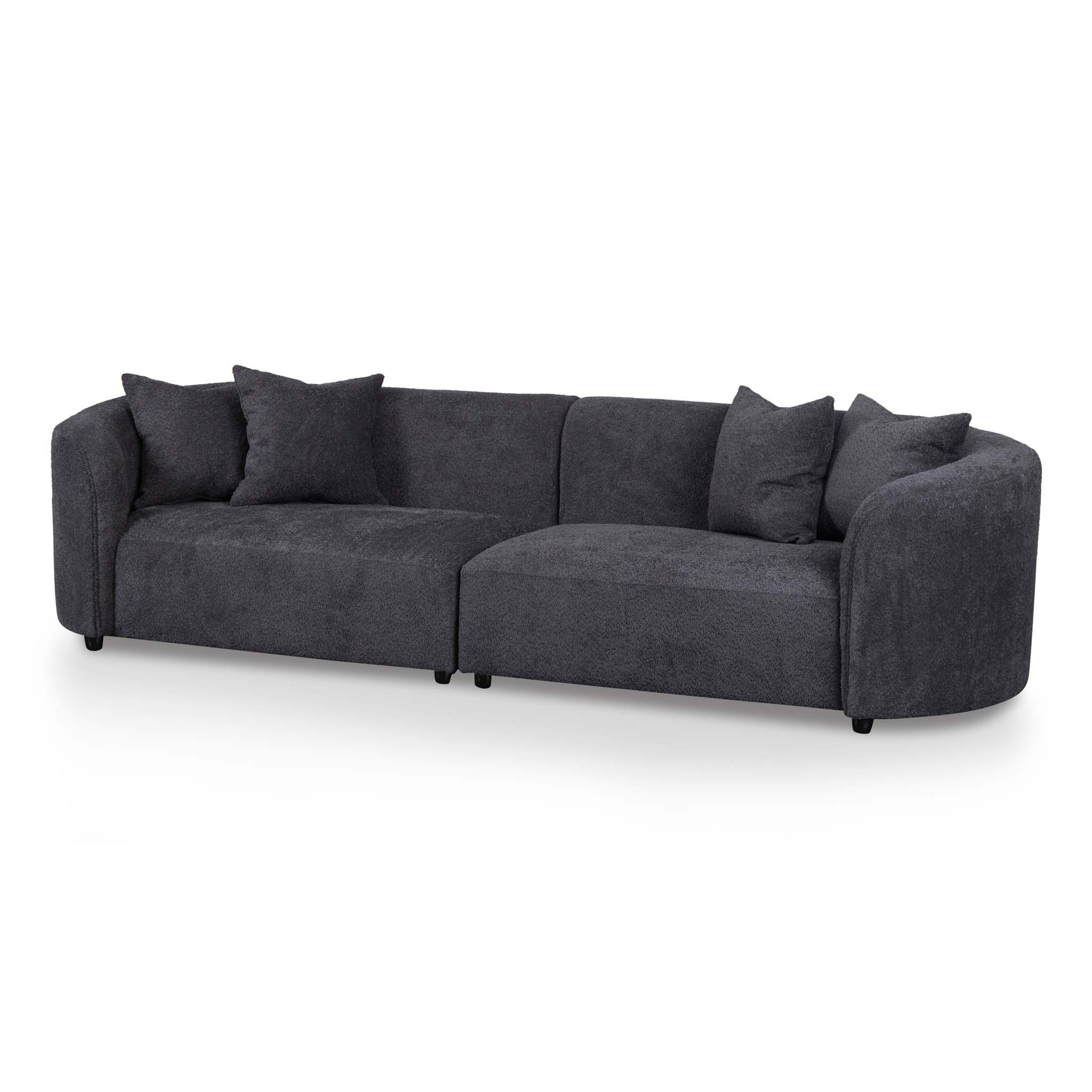 CLC8120-CA 4 Seater Sofa - Charcoal Fleece - Furniture Castle