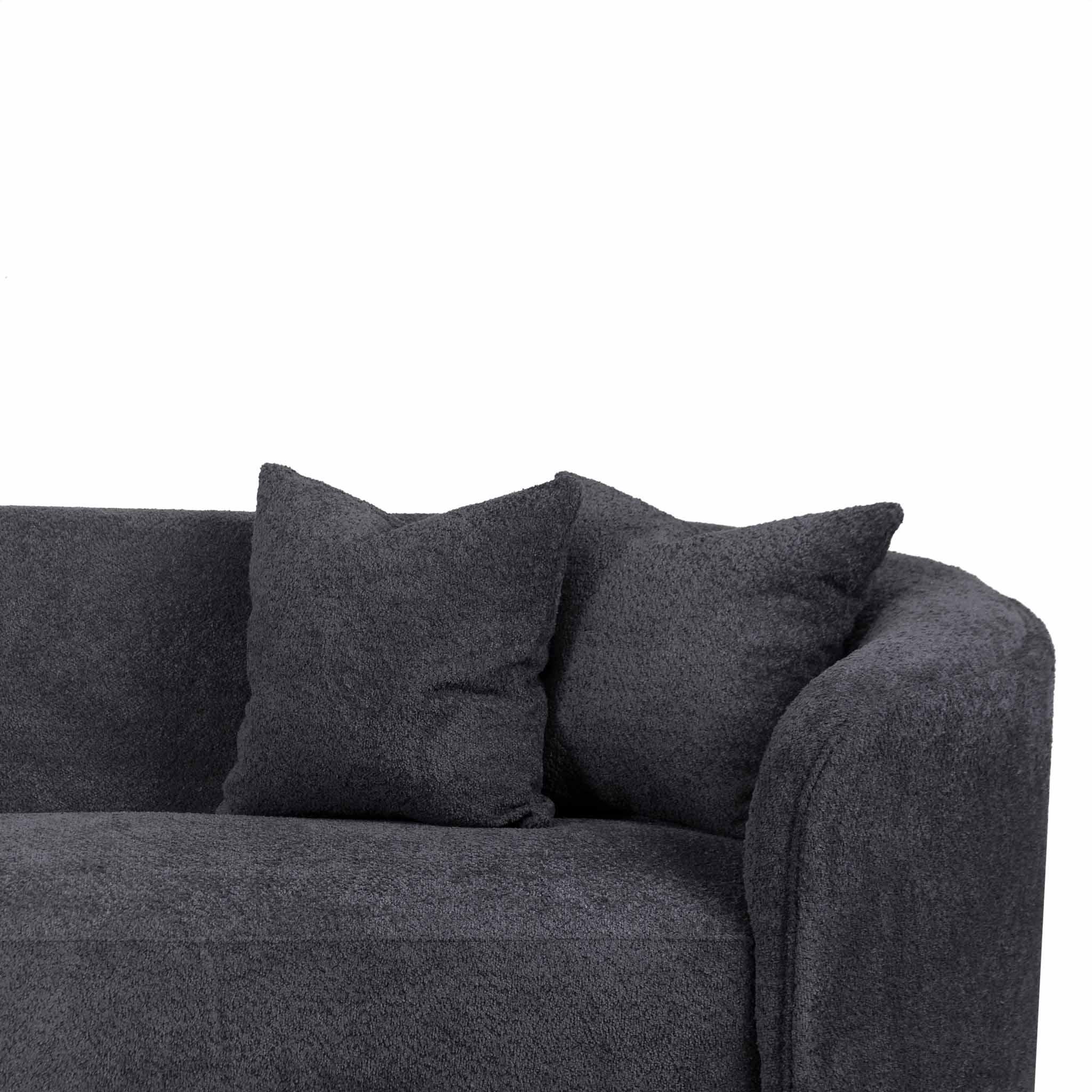 CLC8120-CA 4 Seater Sofa - Charcoal Fleece - Furniture Castle