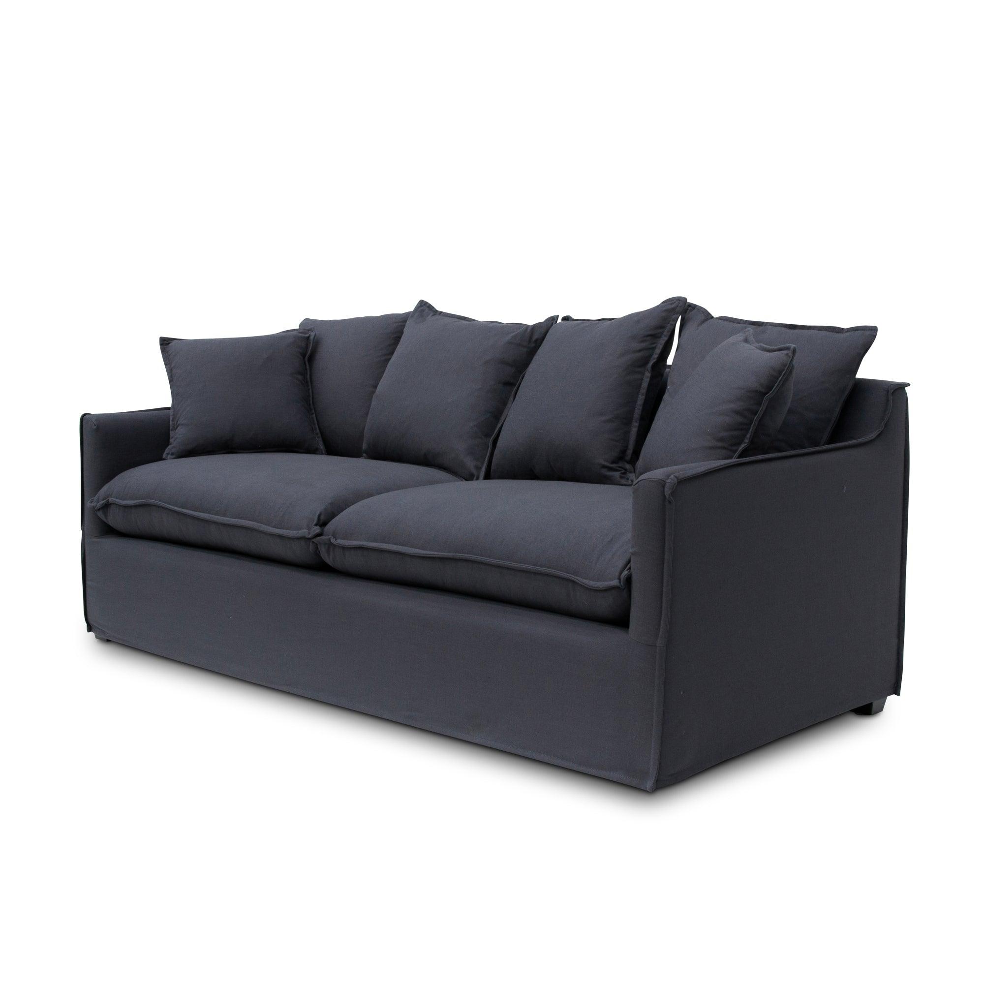 CLC8123-CA 3 Seater Fabric Sofa - Charcoal Linen - Furniture Castle