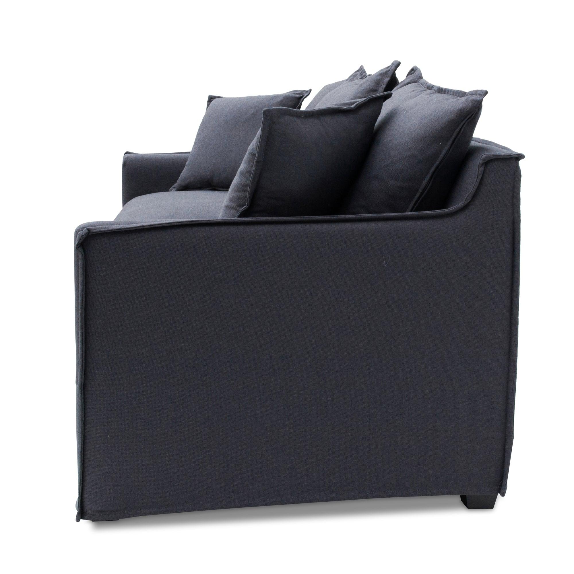 CLC8123-CA 3 Seater Fabric Sofa - Charcoal Linen - Furniture Castle