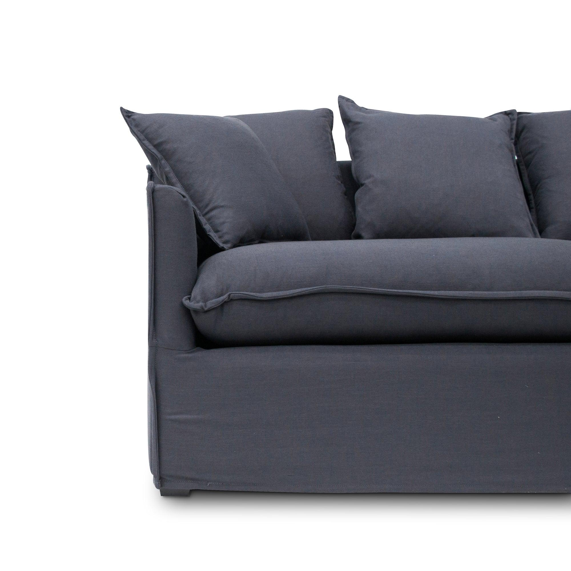 CLC8123-CA 3 Seater Fabric Sofa - Charcoal Linen - Furniture Castle