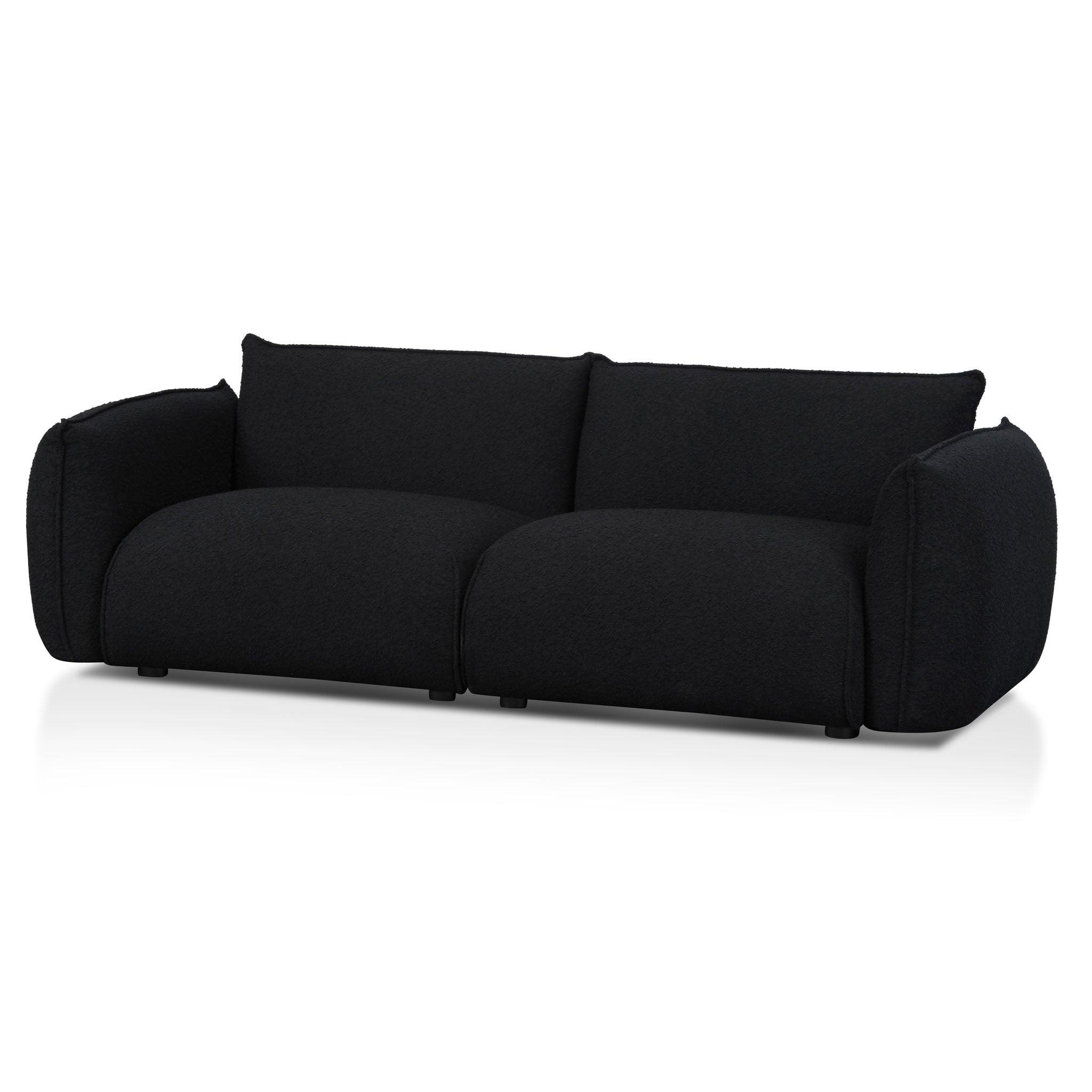 CLC8179-IG 3 Seater Sofa - Black Boucle - Furniture Castle