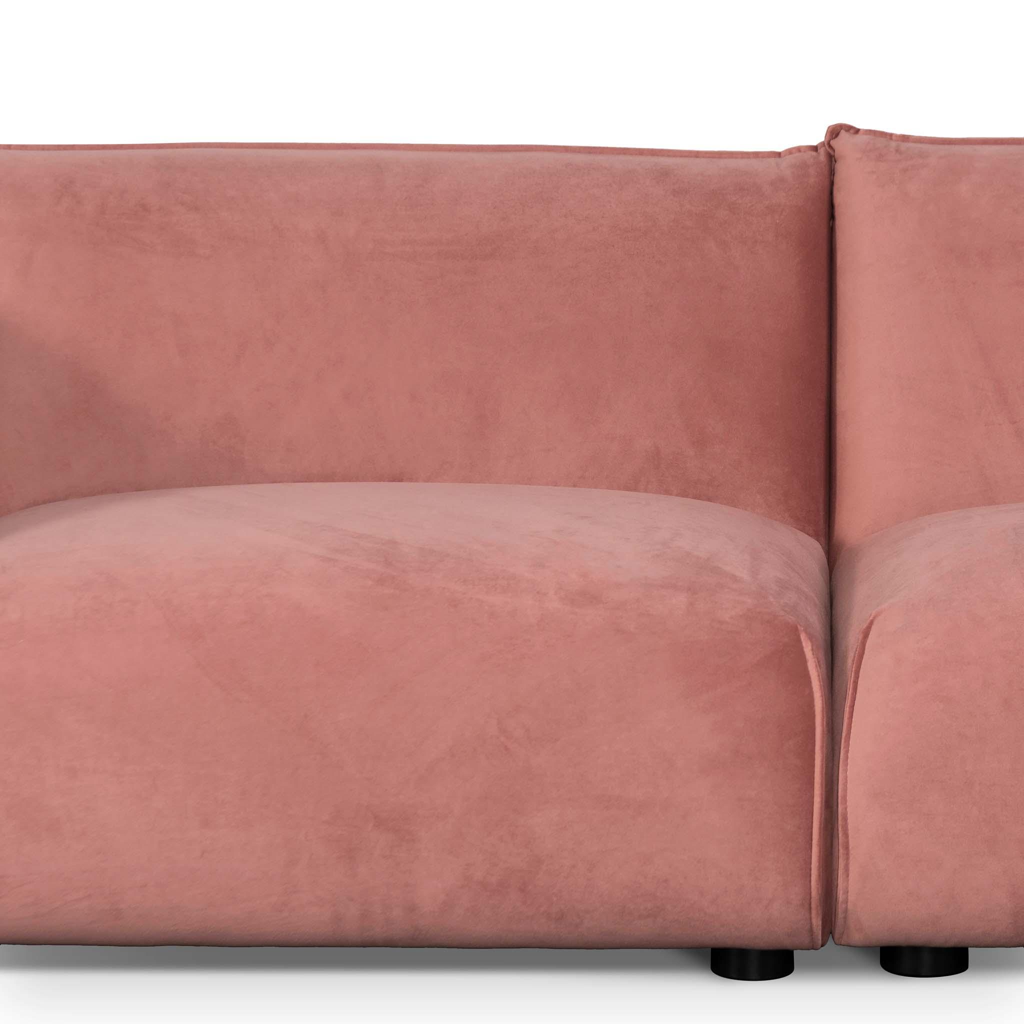 CLC8180-IG 3 Seater Sofa - Blush Pink Velvet With Brass Frame - Furniture Castle