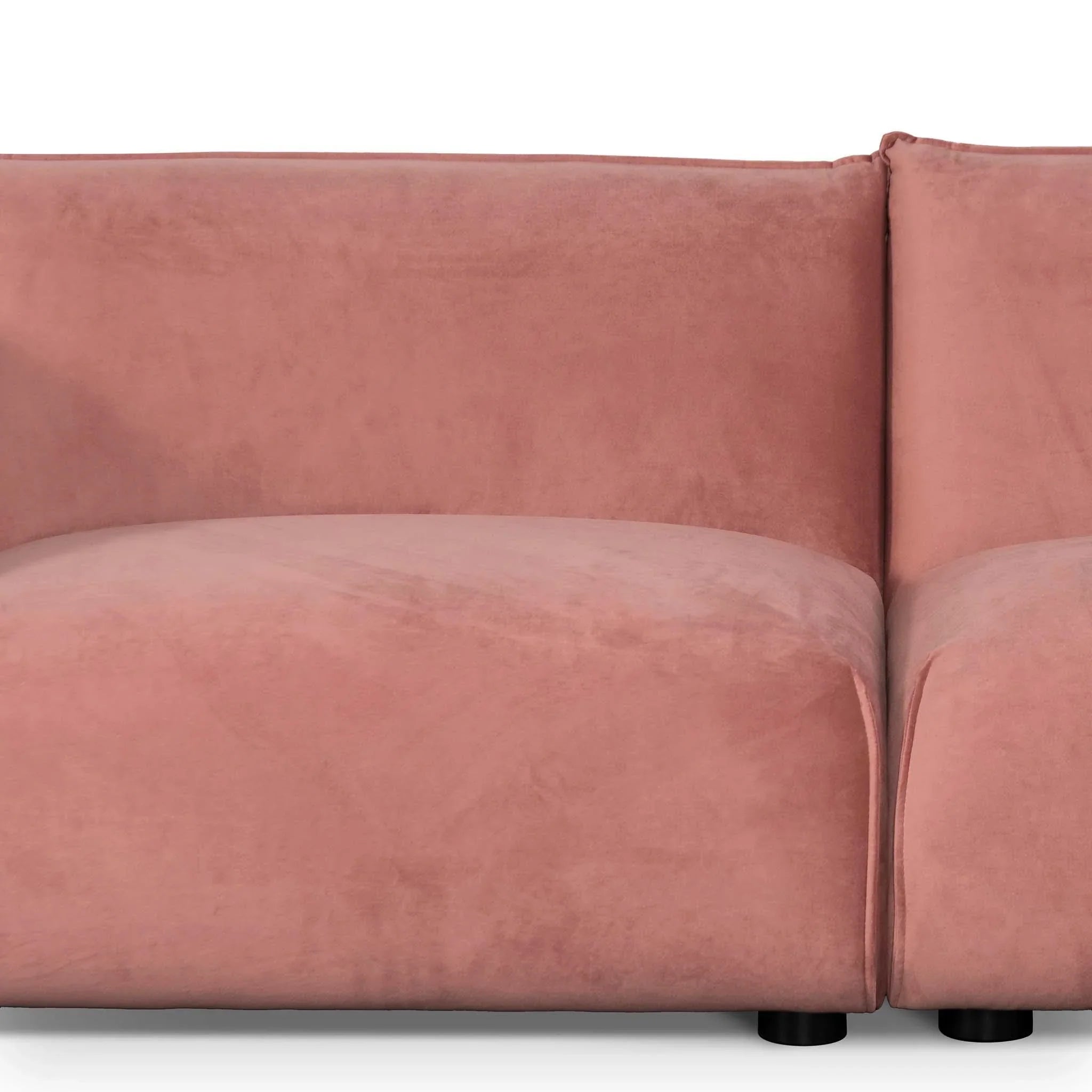CLC8180-IG 3 Seater Sofa - Blush Pink Velvet With Brass Frame - Furniture Castle