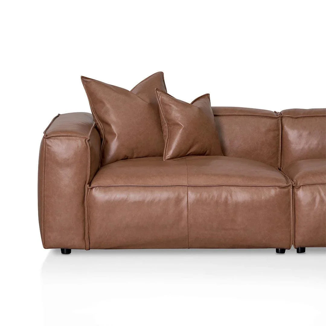 CLC8317-KSO 4 Seater Sofa with Cushion and Pillow - Caramel Brown - Furniture Castle