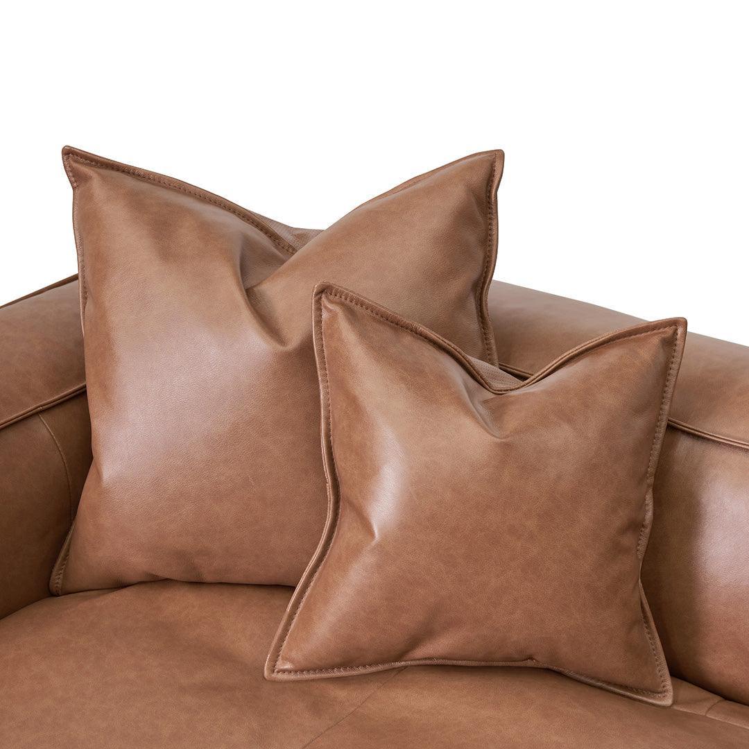 CLC8317-KSO 4 Seater Sofa with Cushion and Pillow - Caramel Brown - Furniture Castle