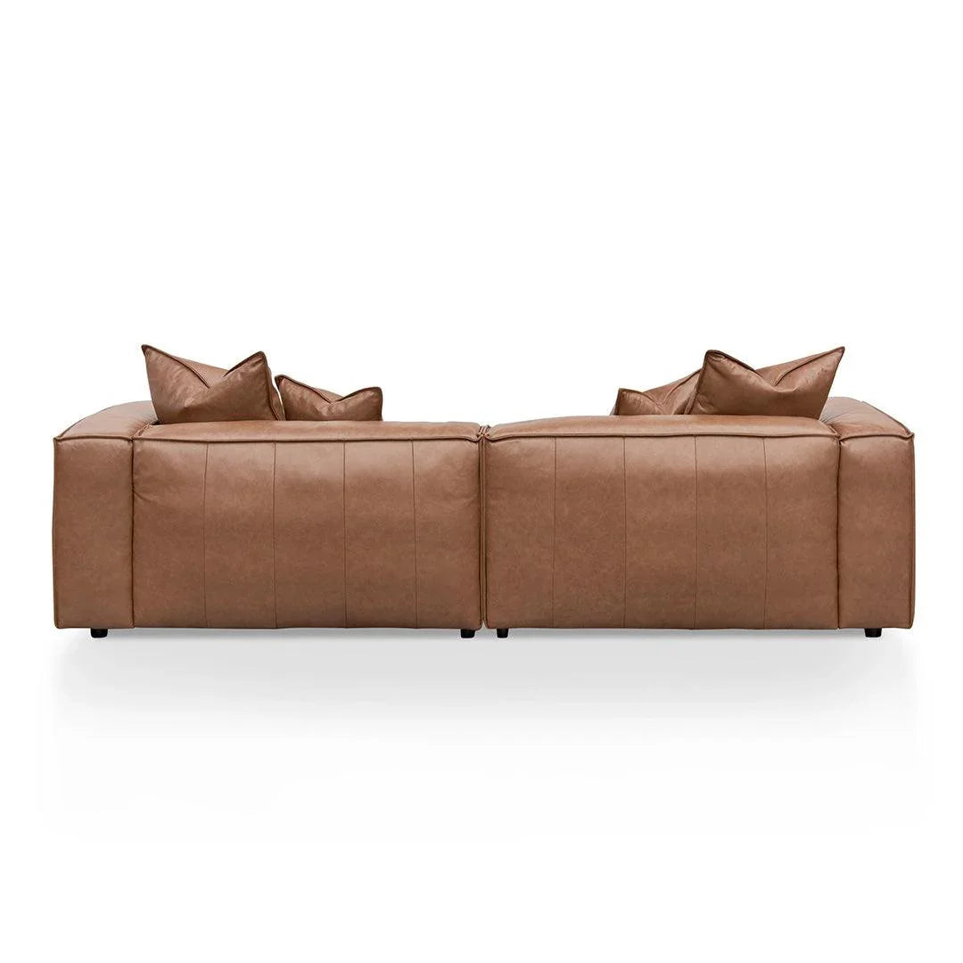 CLC8317-KSO 4 Seater Sofa with Cushion and Pillow - Caramel Brown - Furniture Castle