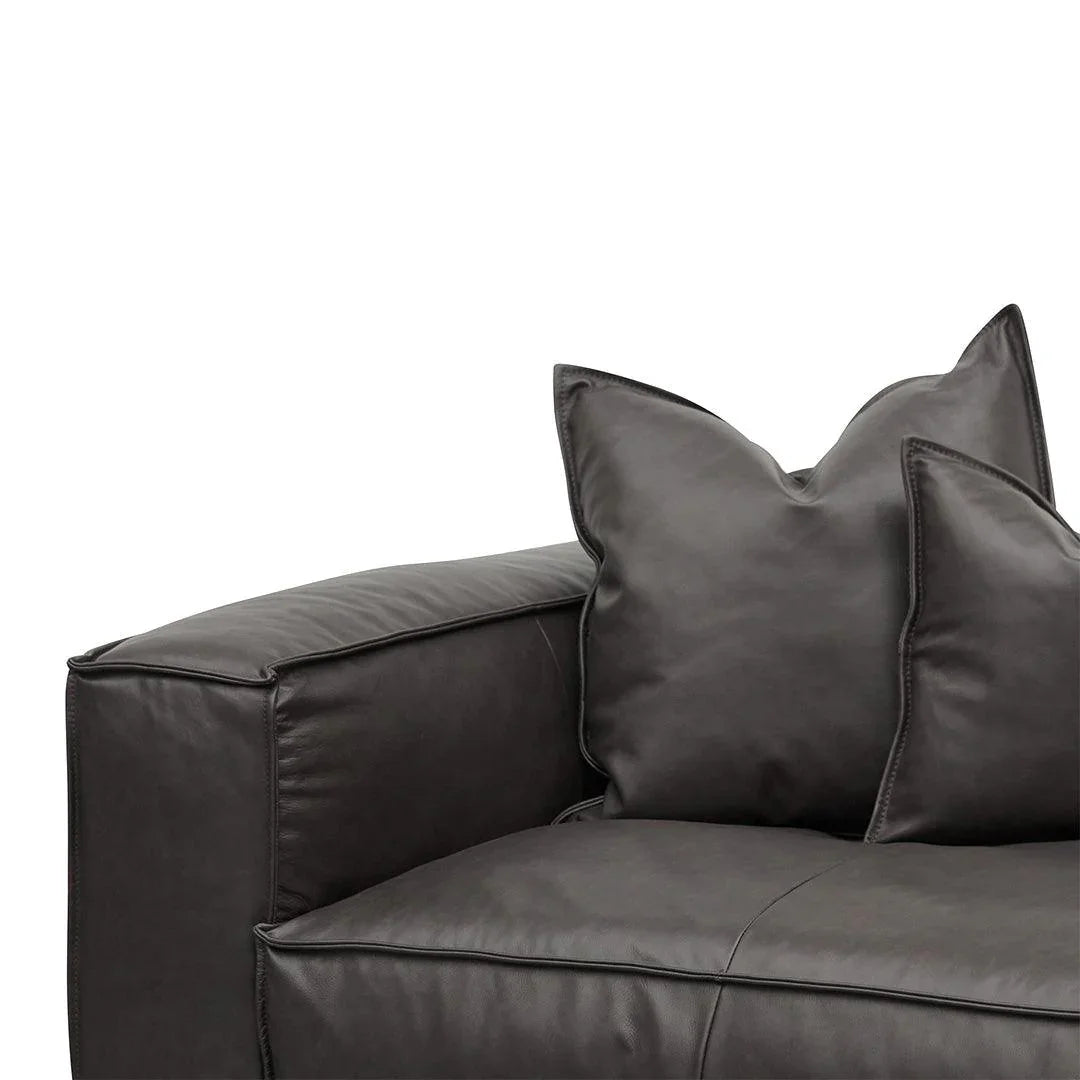 CLC8318-KSO 4 Seater Sofa with Cushion and Pillow - Shadow Grey Leather - Furniture Castle