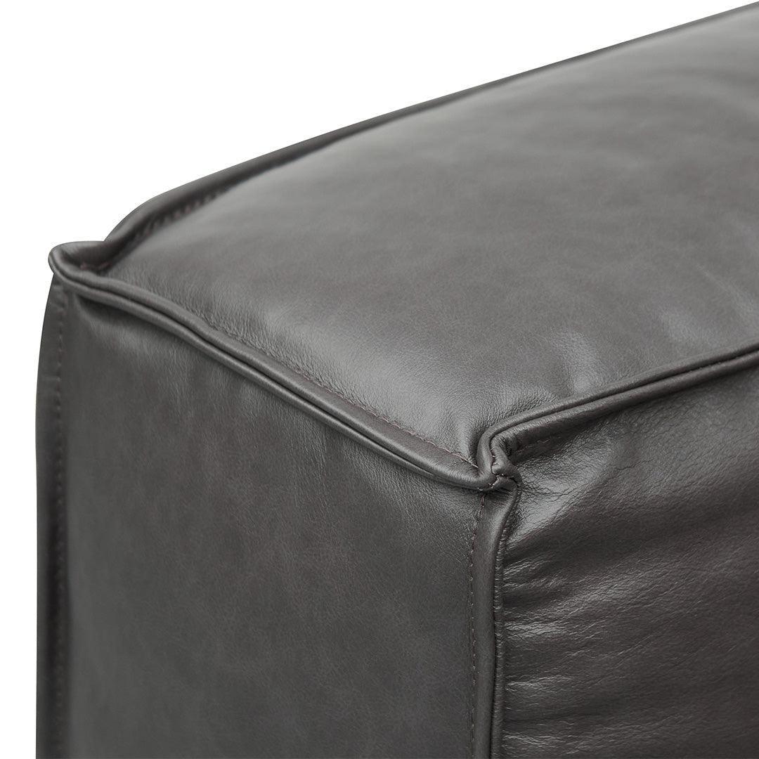 CLC8318-KSO 4 Seater Sofa with Cushion and Pillow - Shadow Grey Leather - Furniture Castle