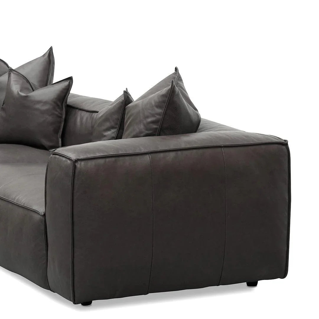 CLC8318-KSO 4 Seater Sofa with Cushion and Pillow - Shadow Grey Leather - Furniture Castle