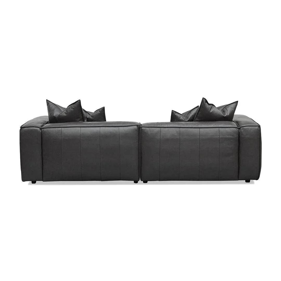 CLC8318-KSO 4 Seater Sofa with Cushion and Pillow - Shadow Grey Leather - Furniture Castle