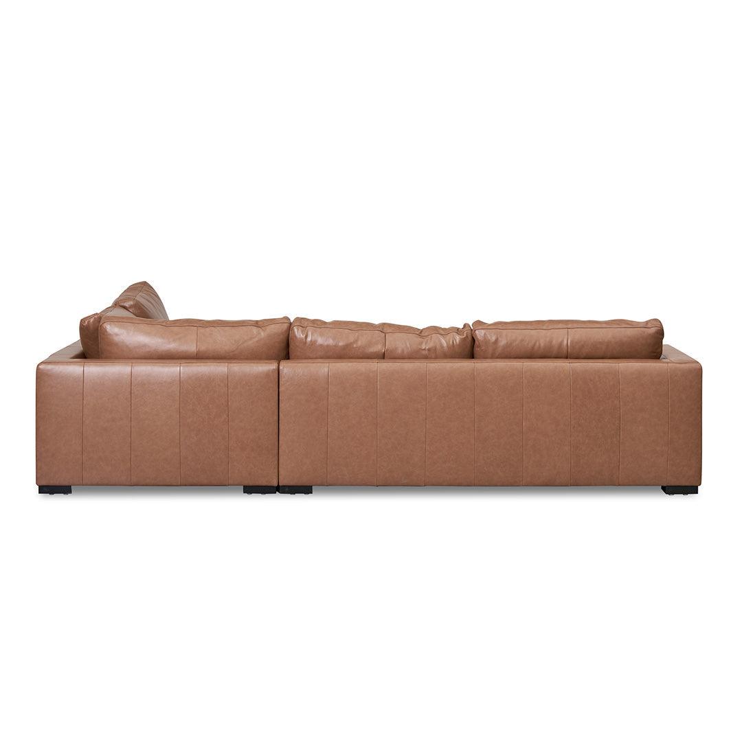 CLC8319-KSO 4 Seater Right Chaise Leather Sofa - Caramel Brown - Furniture Castle