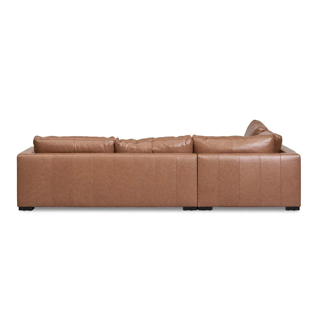 CLC8320-KSO 4 Seater Left Chaise Leather Sofa - Caramel Brown - Furniture Castle