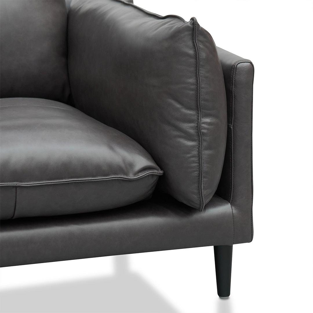 CLC8321-KSO 2 Seater Sofa - Shadow Grey Leather - Furniture Castle