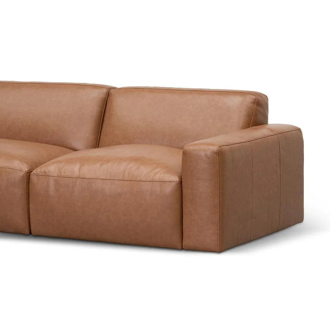 CLC8336-KSO 4 Seater Sofa - Caramel Brown Leather - Furniture Castle