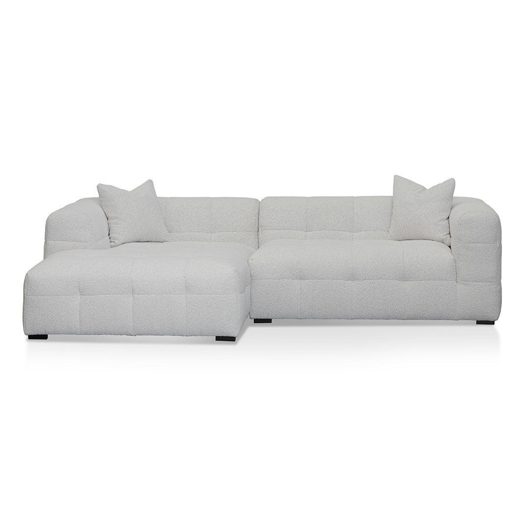 CLC8473-CA Left Chaise Sofa - Pearl Boucle - Furniture Castle