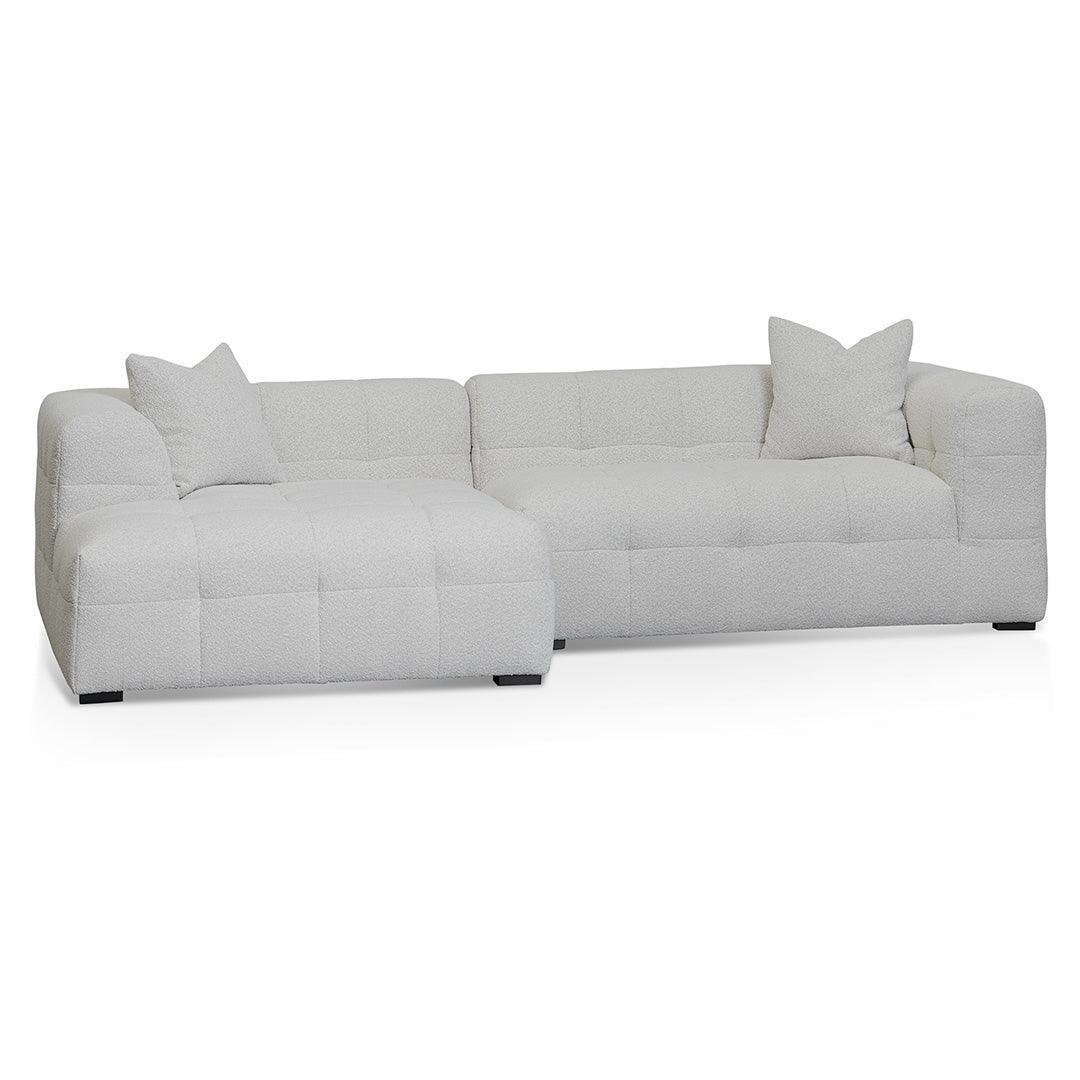 CLC8473-CA Left Chaise Sofa - Pearl Boucle - Furniture Castle