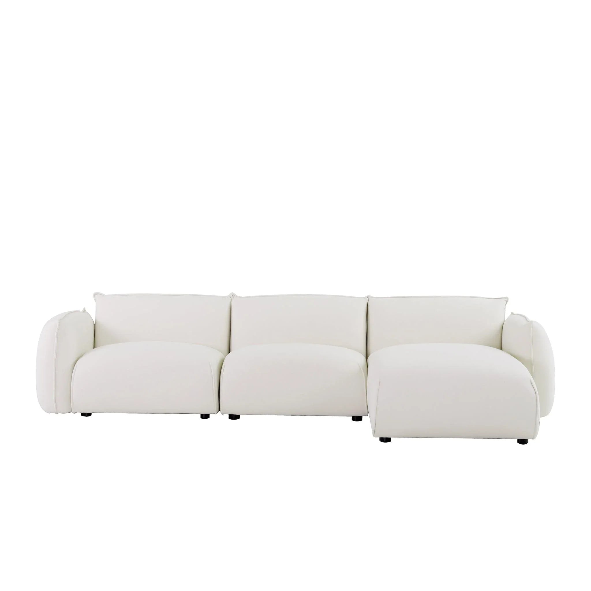 CLC8646-IG 3 Seater Right Chaise Sofa - Beige - Furniture Castle