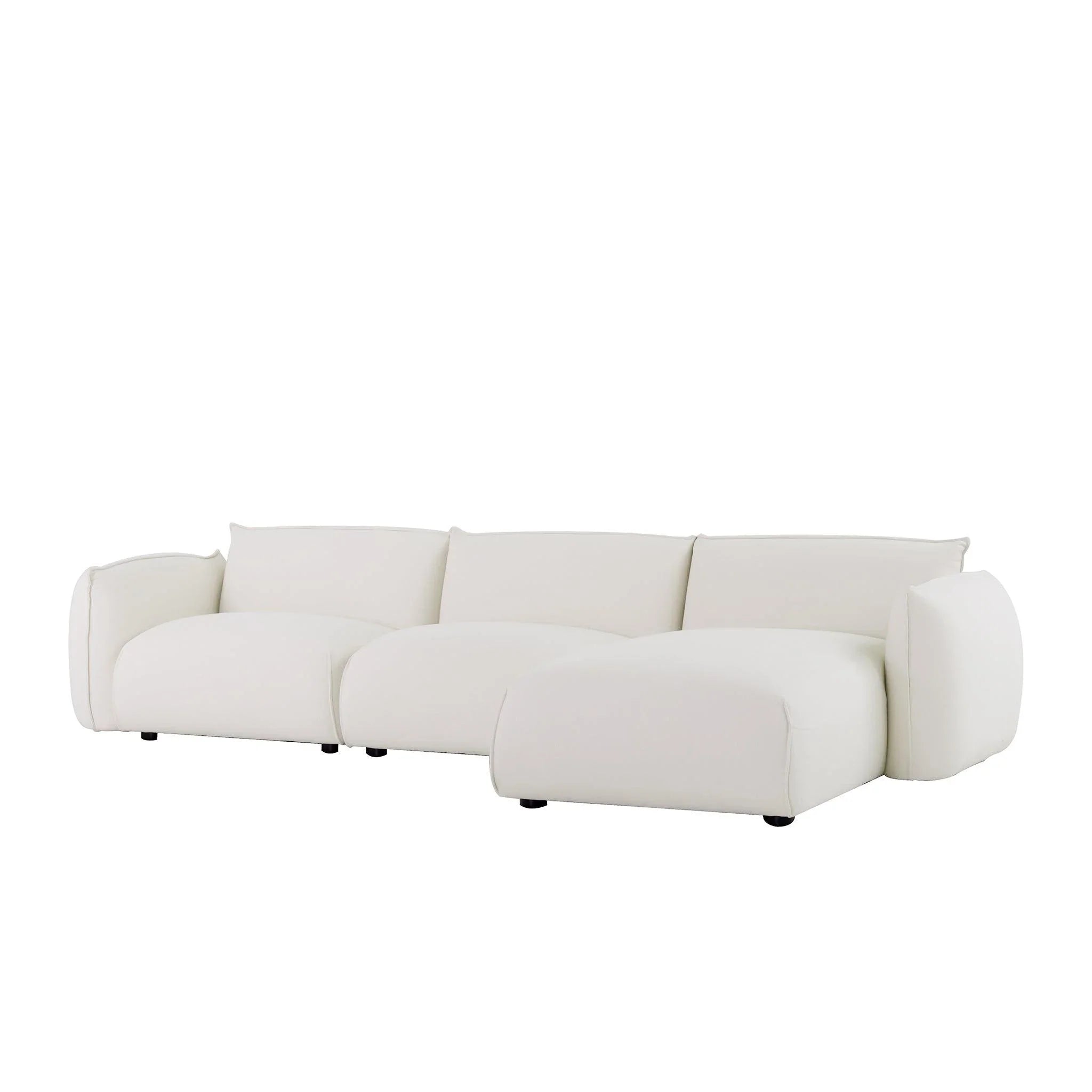 CLC8646-IG 3 Seater Right Chaise Sofa - Beige - Furniture Castle