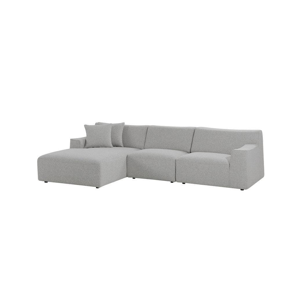 CLC8671-YY 3 Seater Left Chaise Sofa - Clay Grey - Furniture Castle
