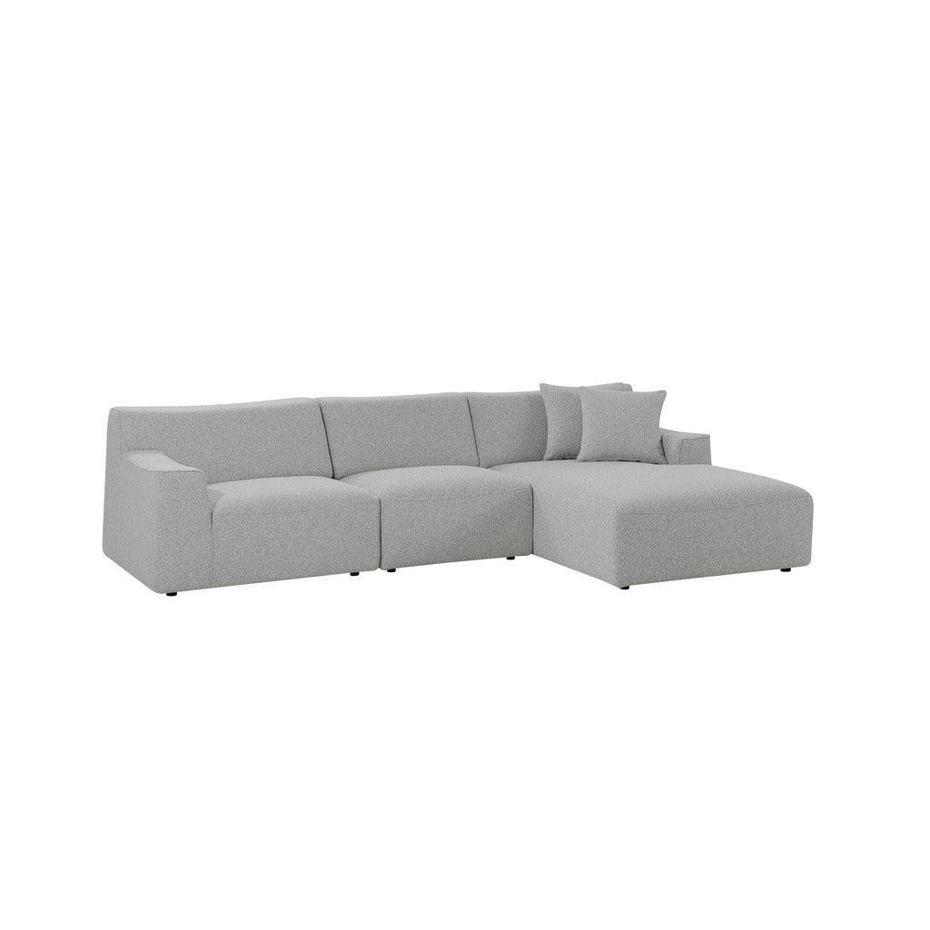 CLC8672-YY 3 Seater Right Chaise Sofa - Clay Grey - Furniture Castle