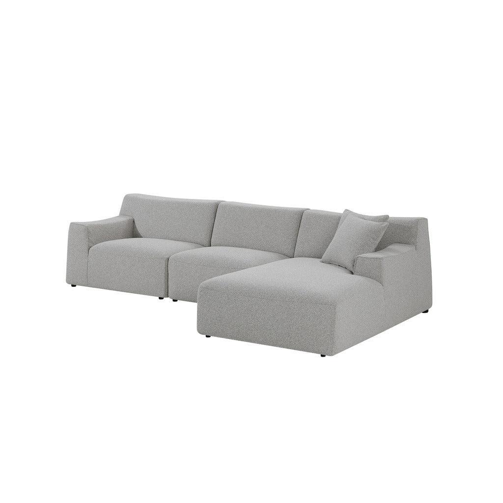 CLC8672-YY 3 Seater Right Chaise Sofa - Clay Grey - Furniture Castle