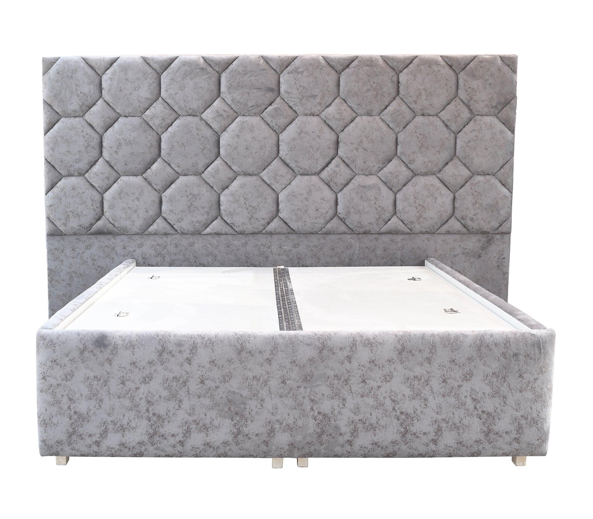 Cloud Grey Queen Bed With Storage - Furniture Castle