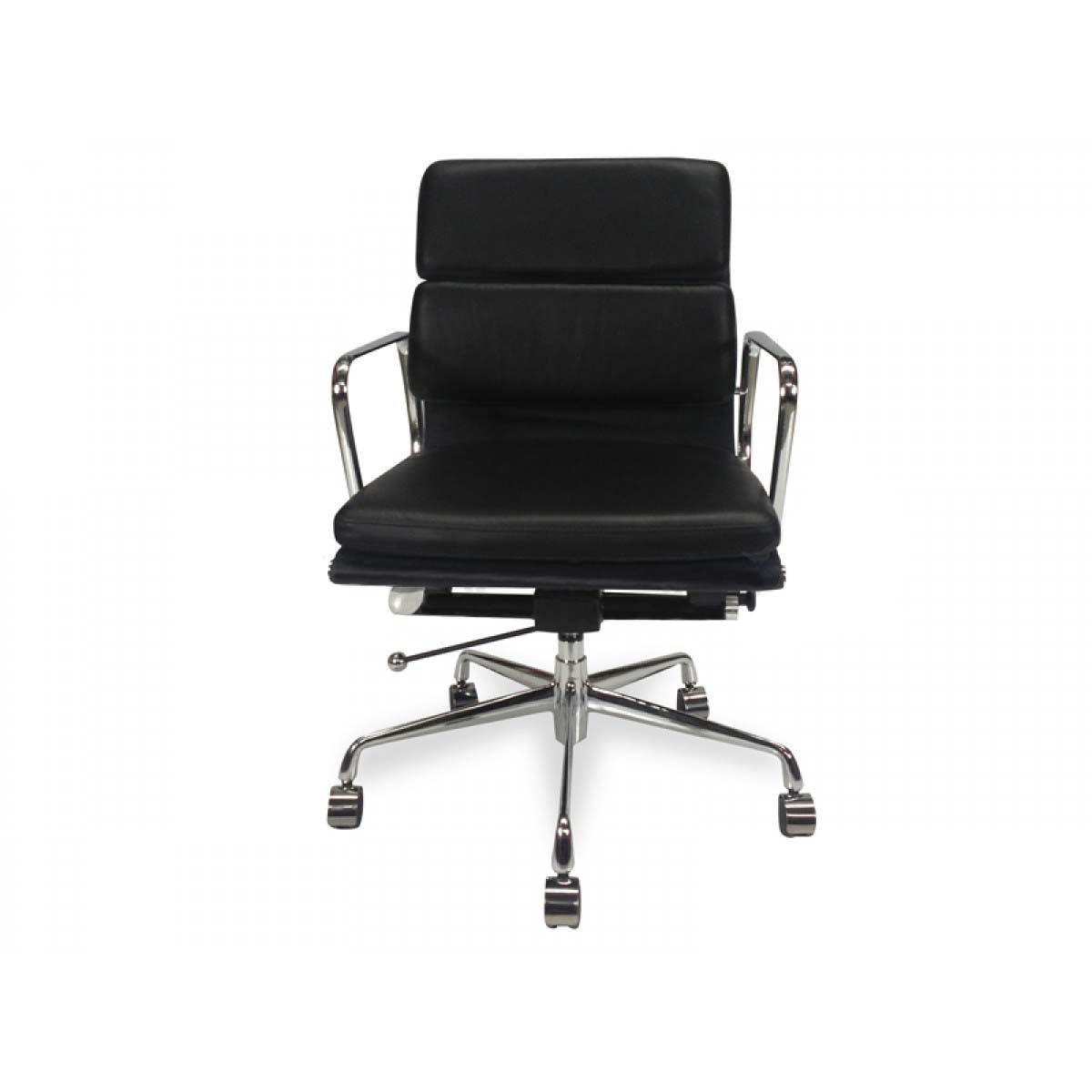 COC103 Low Back Office Chair - Black Leather - Furniture Castle