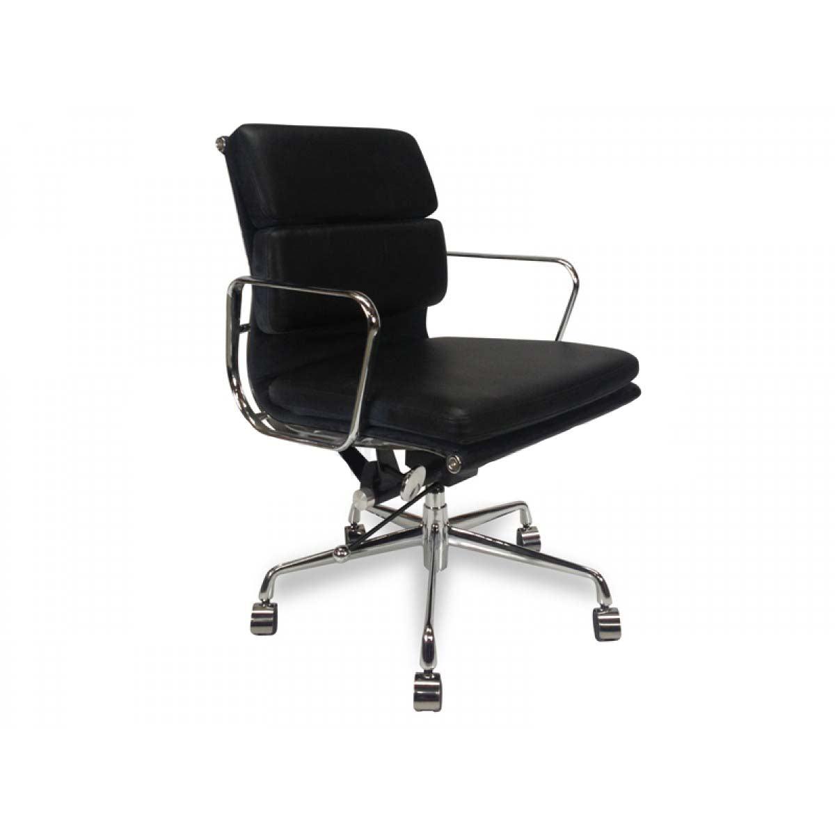 COC103 Low Back Office Chair - Black Leather - Furniture Castle