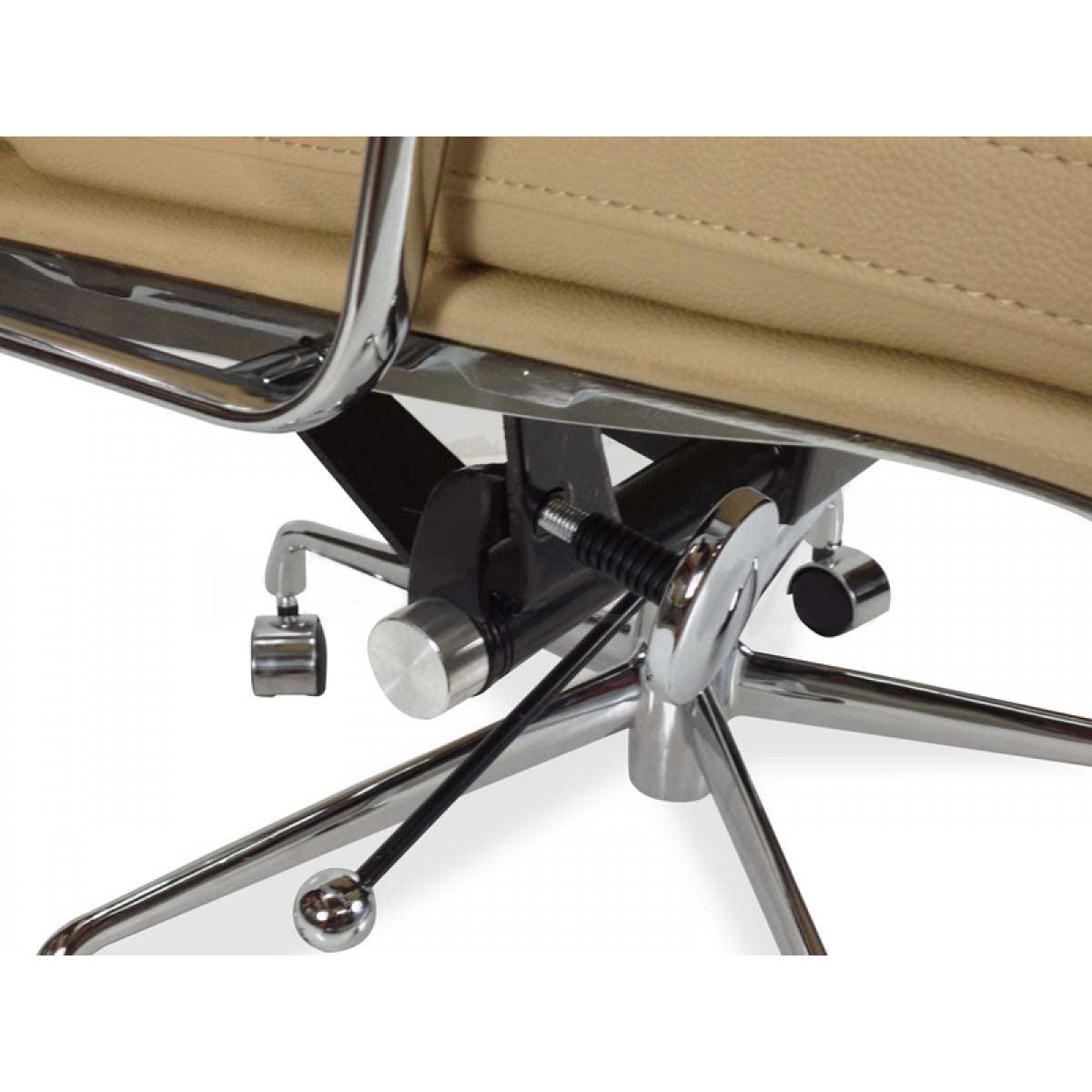 COC103B Low Back Office Chair - Light Brown Leather - Furniture Castle