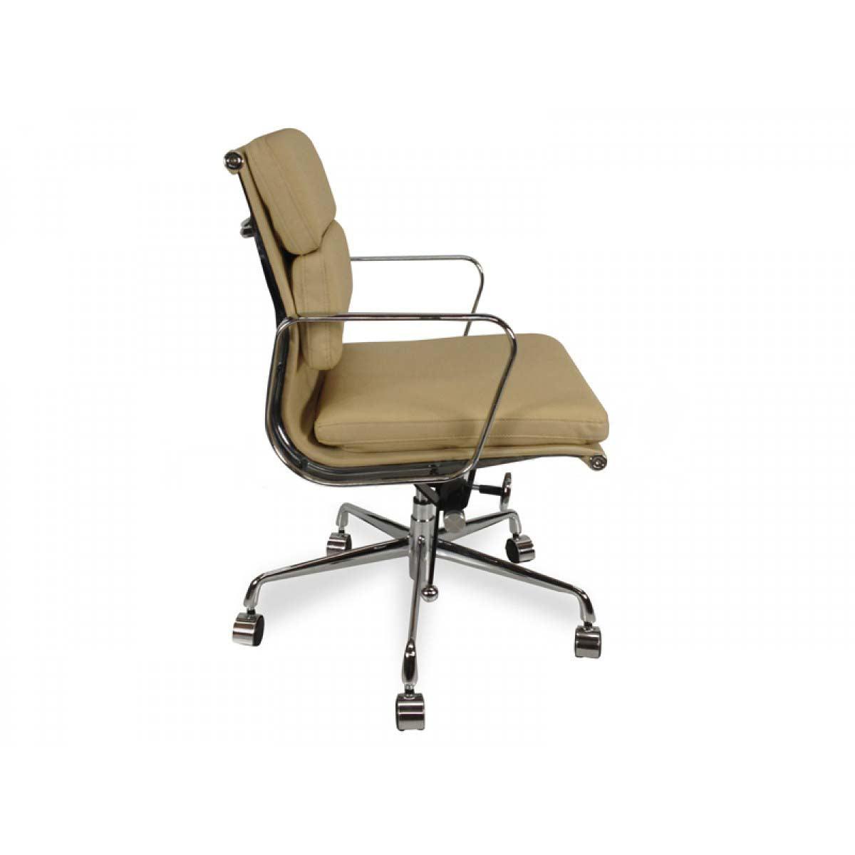 COC103B Low Back Office Chair - Light Brown Leather - Furniture Castle