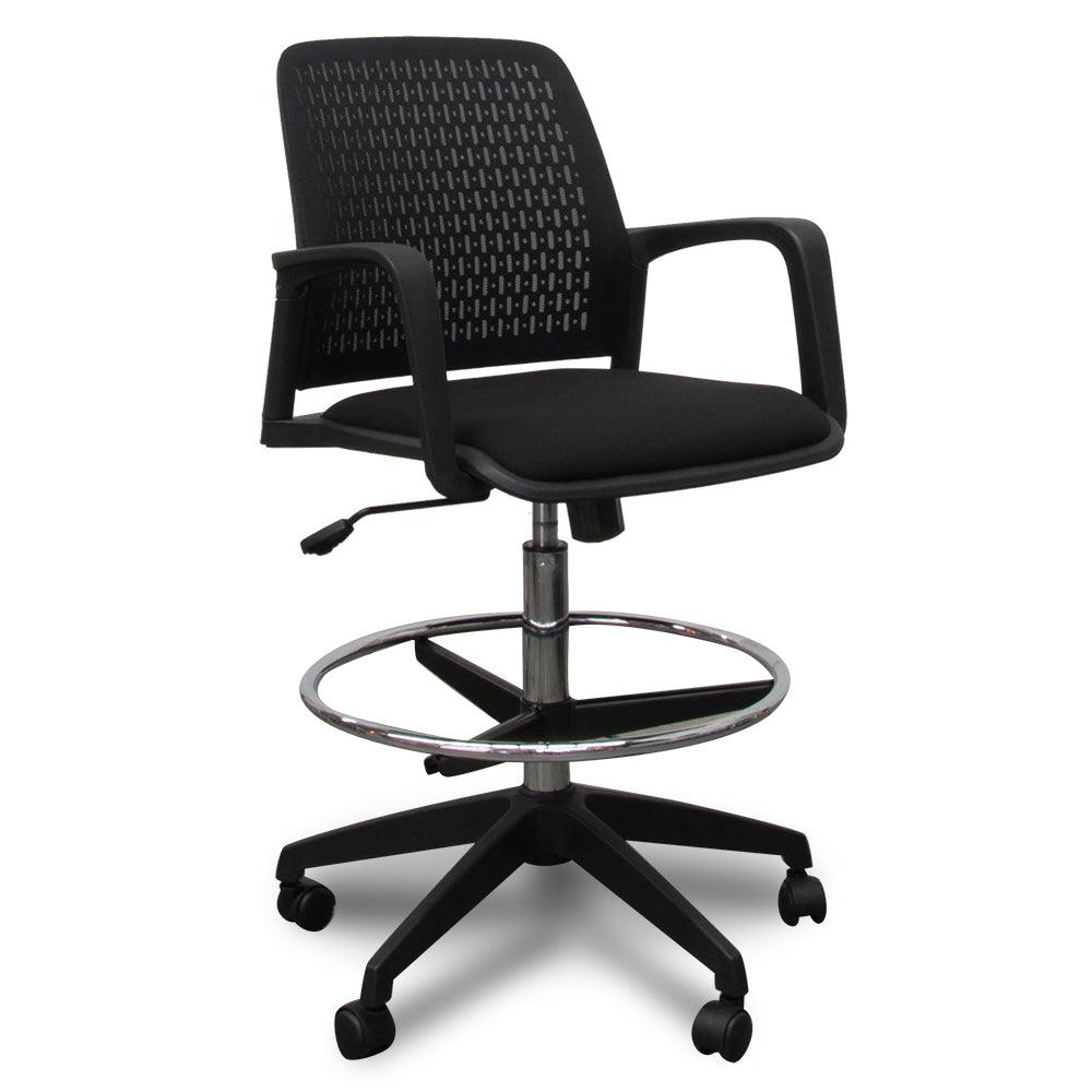 COC610-LF Drafting Office Chair - Black - Furniture Castle
