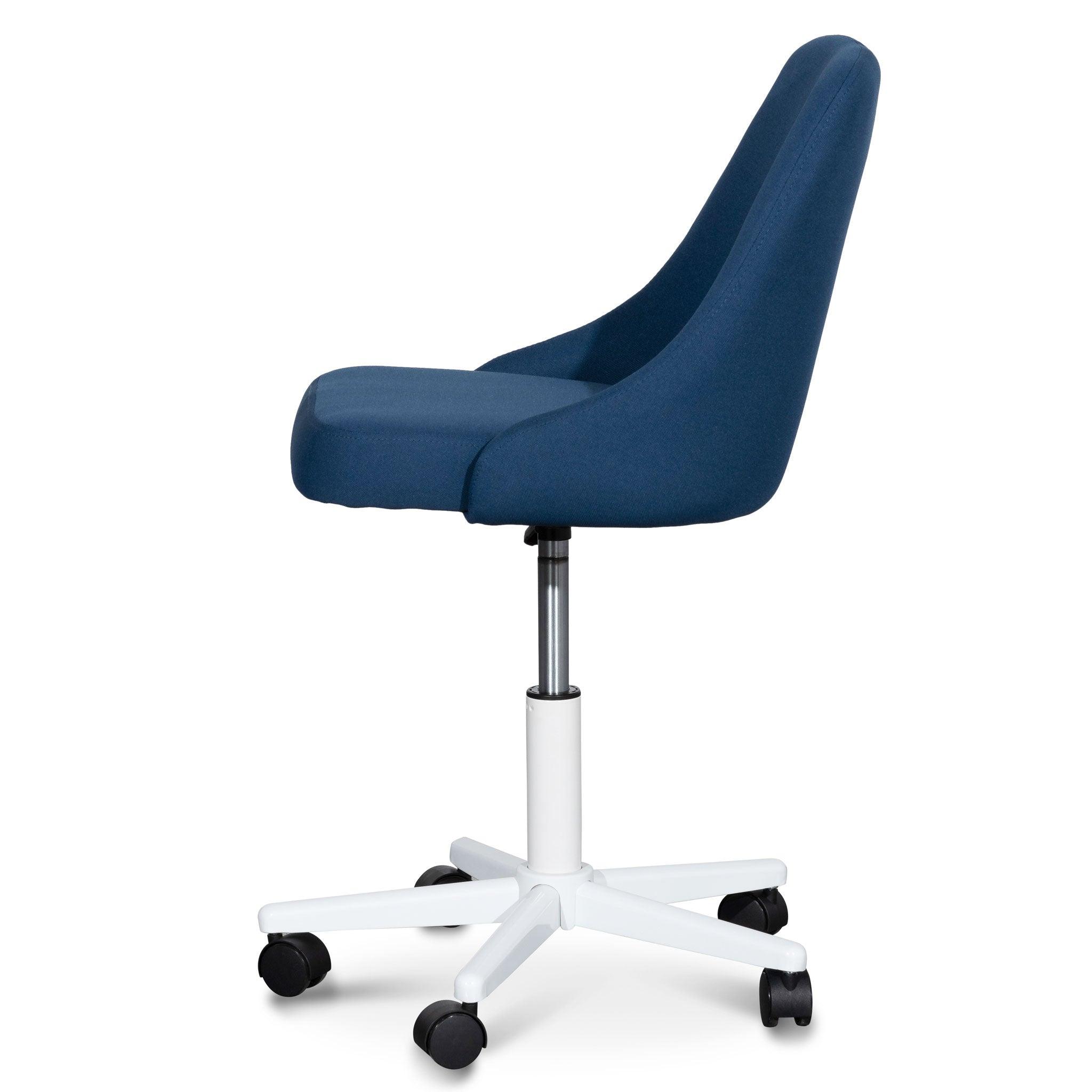 COC6239-UN Space Blue Fabric Office Chair - White Base - Furniture Castle