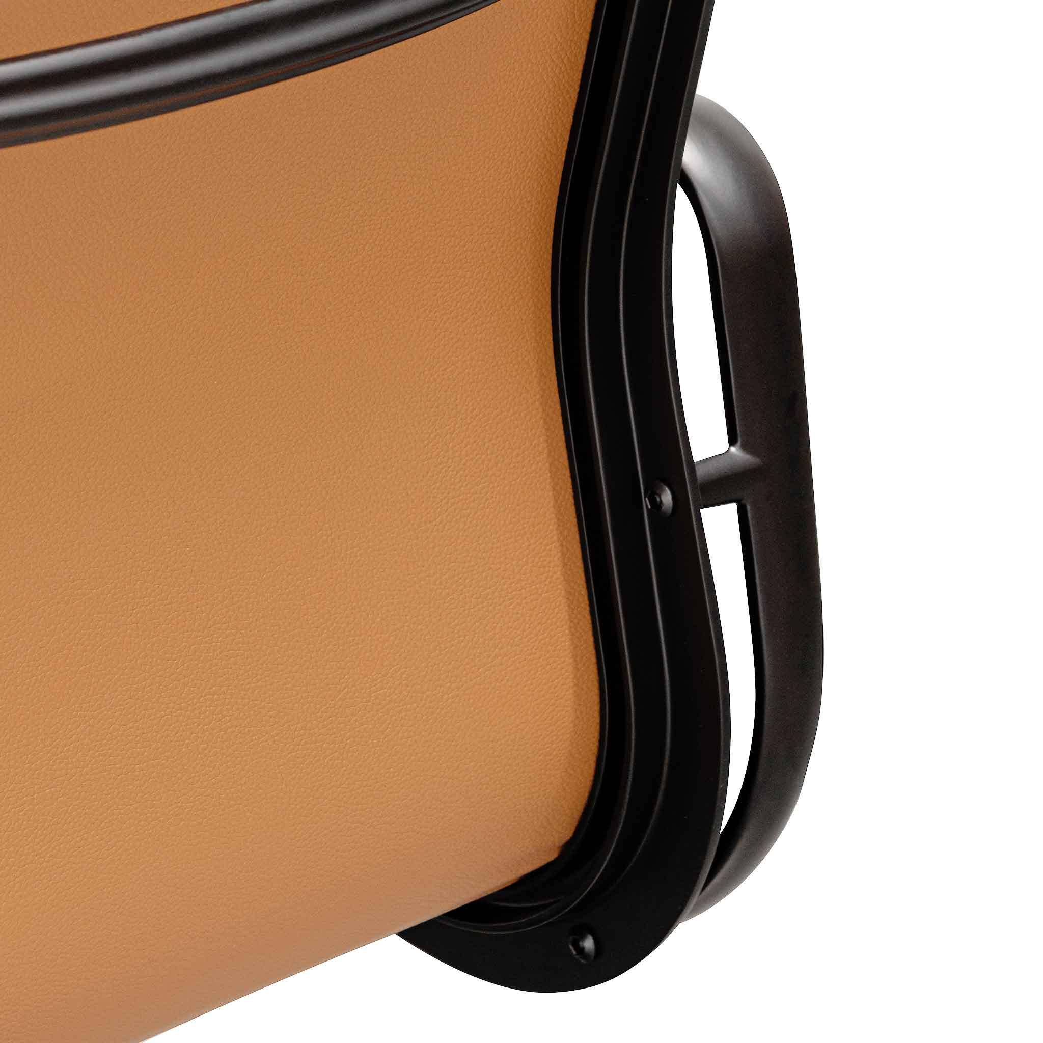COC6404-YS Low Back Office Chair - Saddle Tan in Black Frame - Furniture Castle