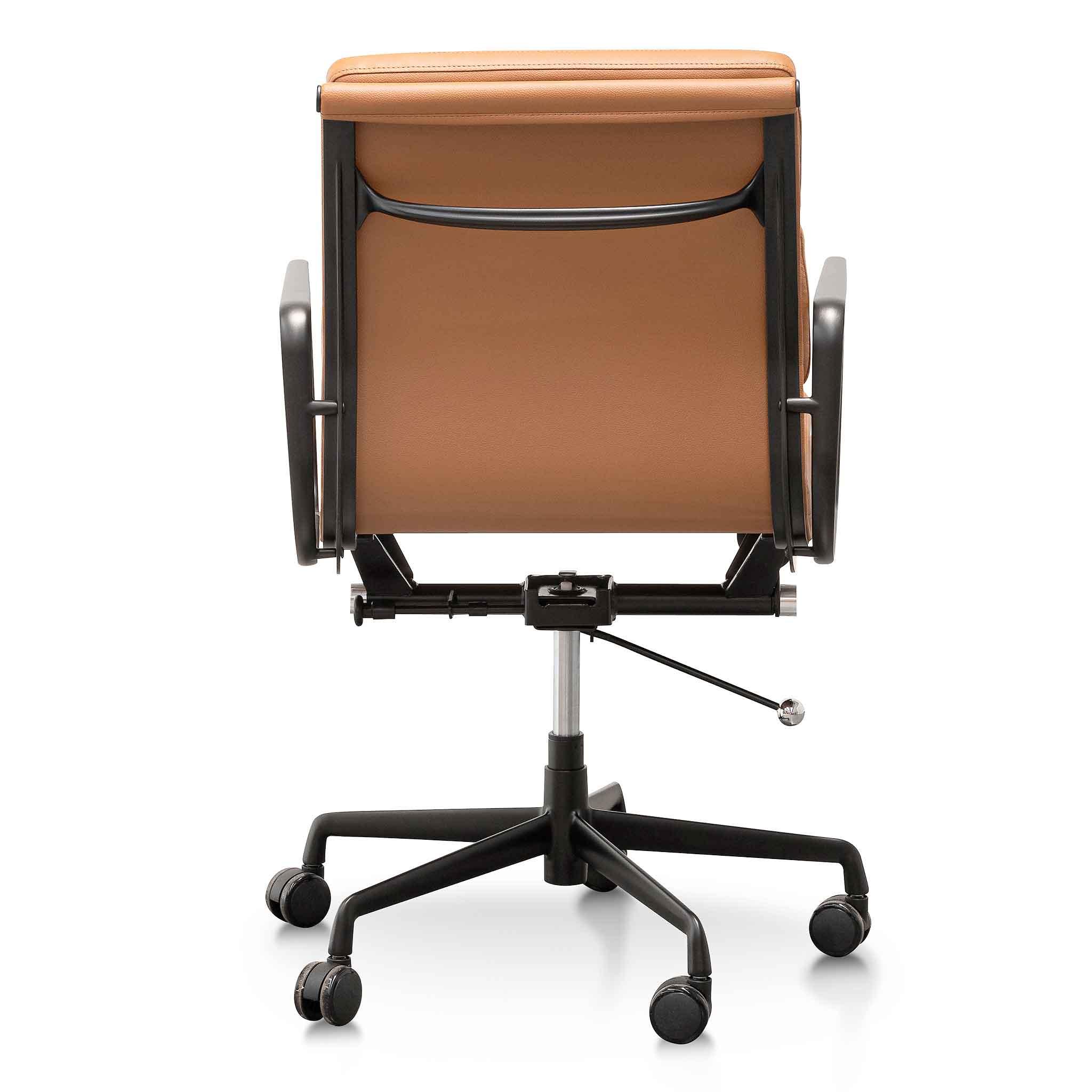 COC6404-YS Low Back Office Chair - Saddle Tan in Black Frame - Furniture Castle