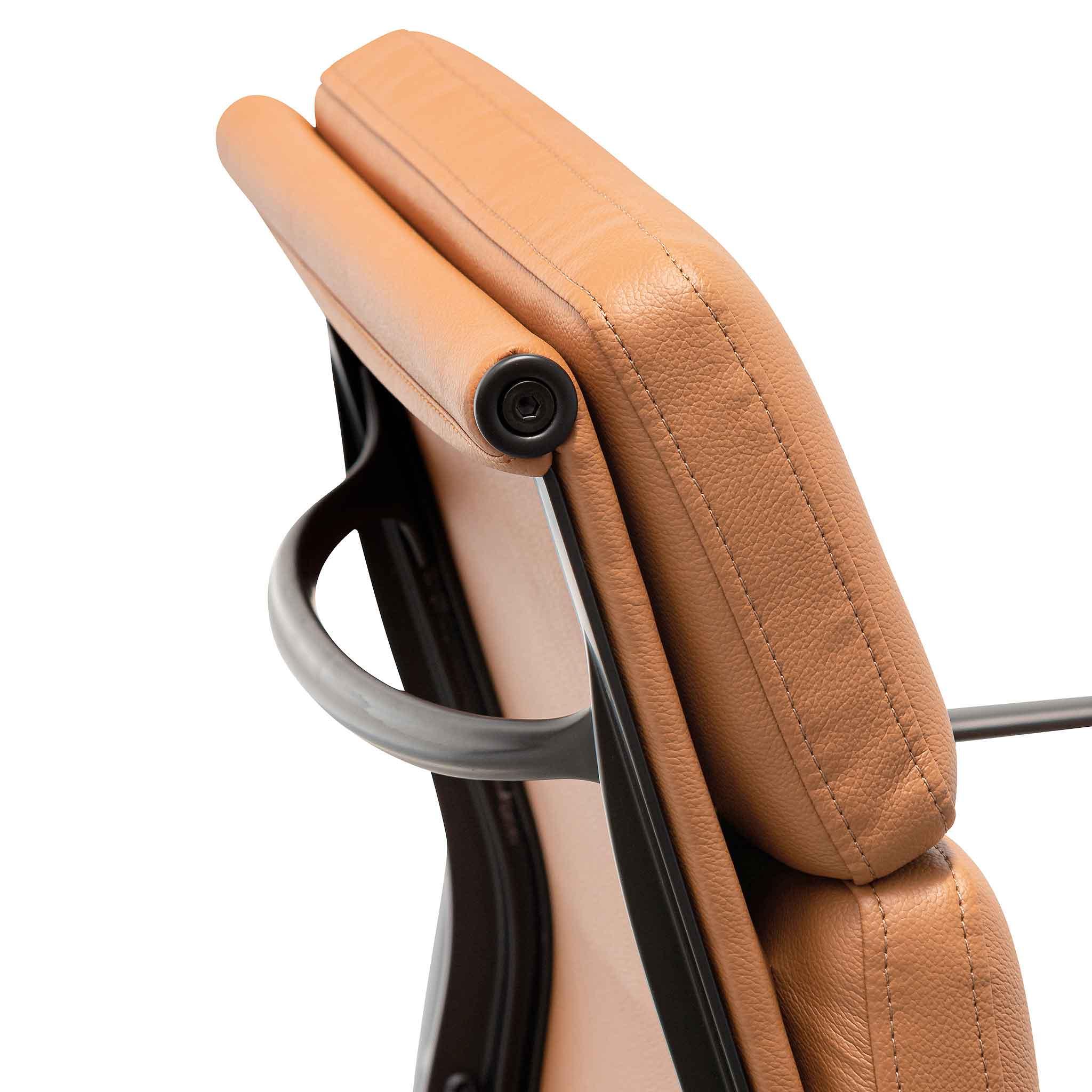 COC6404-YS Low Back Office Chair - Saddle Tan in Black Frame - Furniture Castle