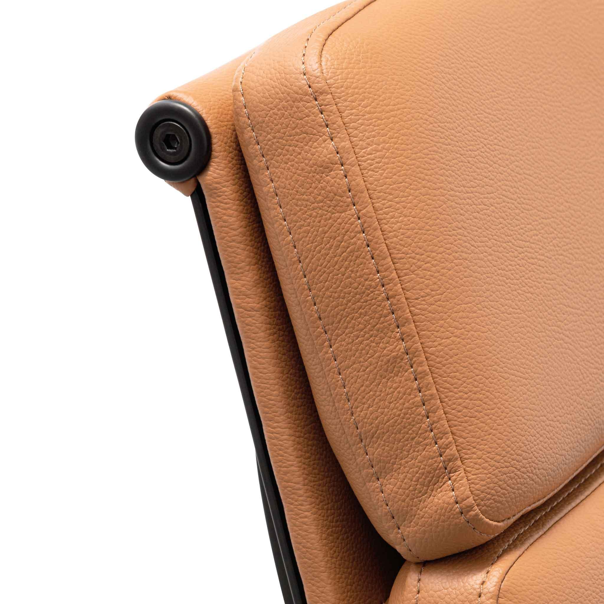COC6404-YS Low Back Office Chair - Saddle Tan in Black Frame - Furniture Castle